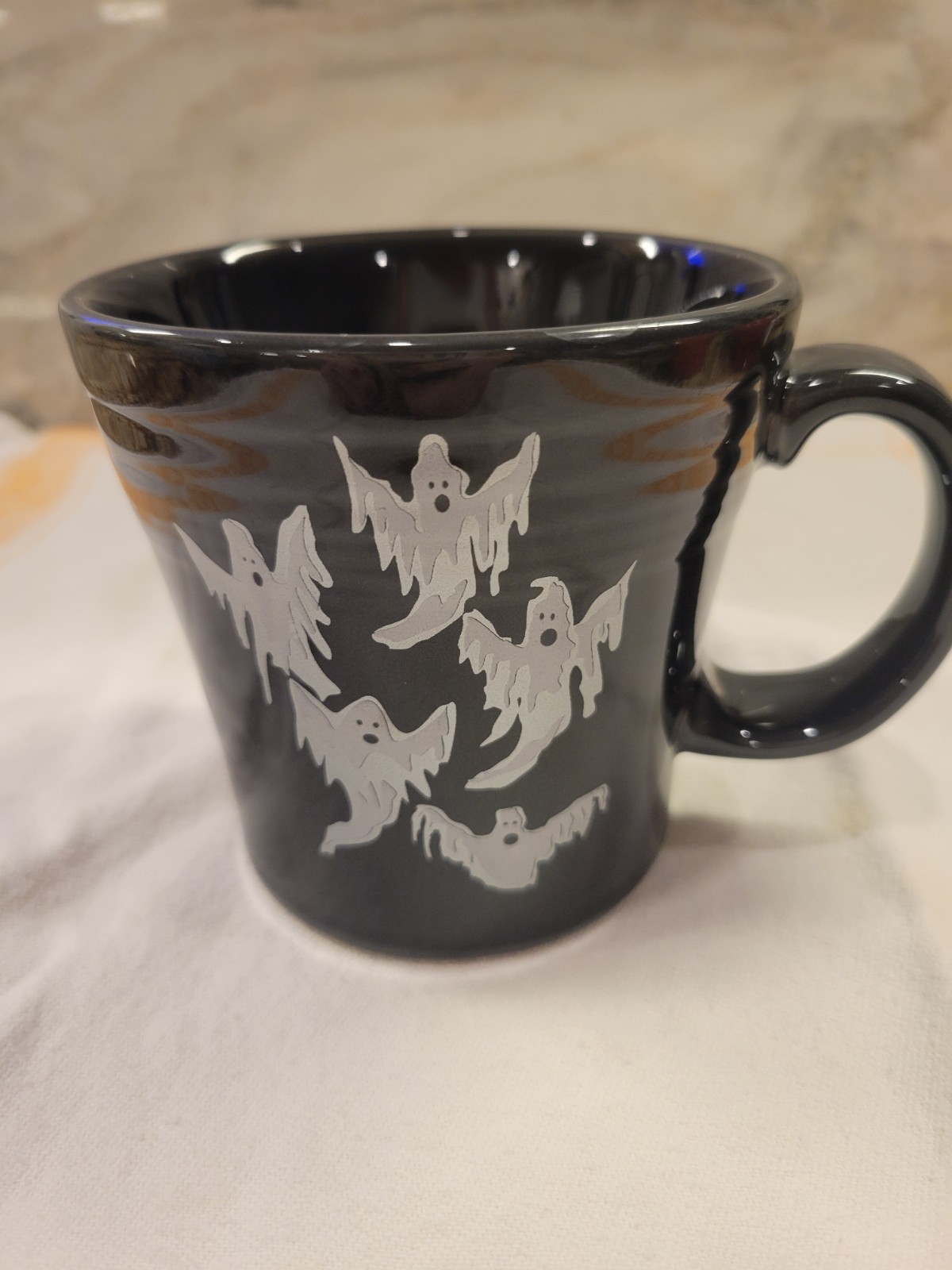 Fiesta Ghosts Slate 15 Oz Tapered Mug Halloween Retired Made in USA