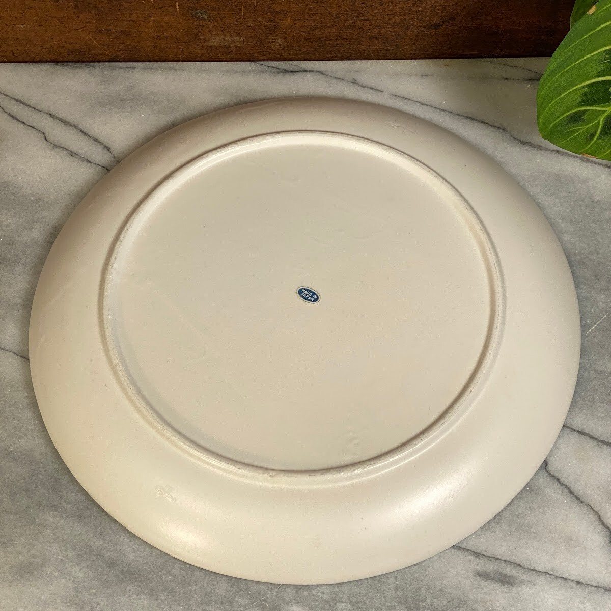 Vintage Japanese White Ivory Stoneware 9″ Divided Round Plates ~ Set of 6