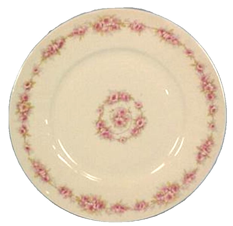 Theodore Haviland Salad Plate Limoges Pink Rose Garland White Porcelain Antique
