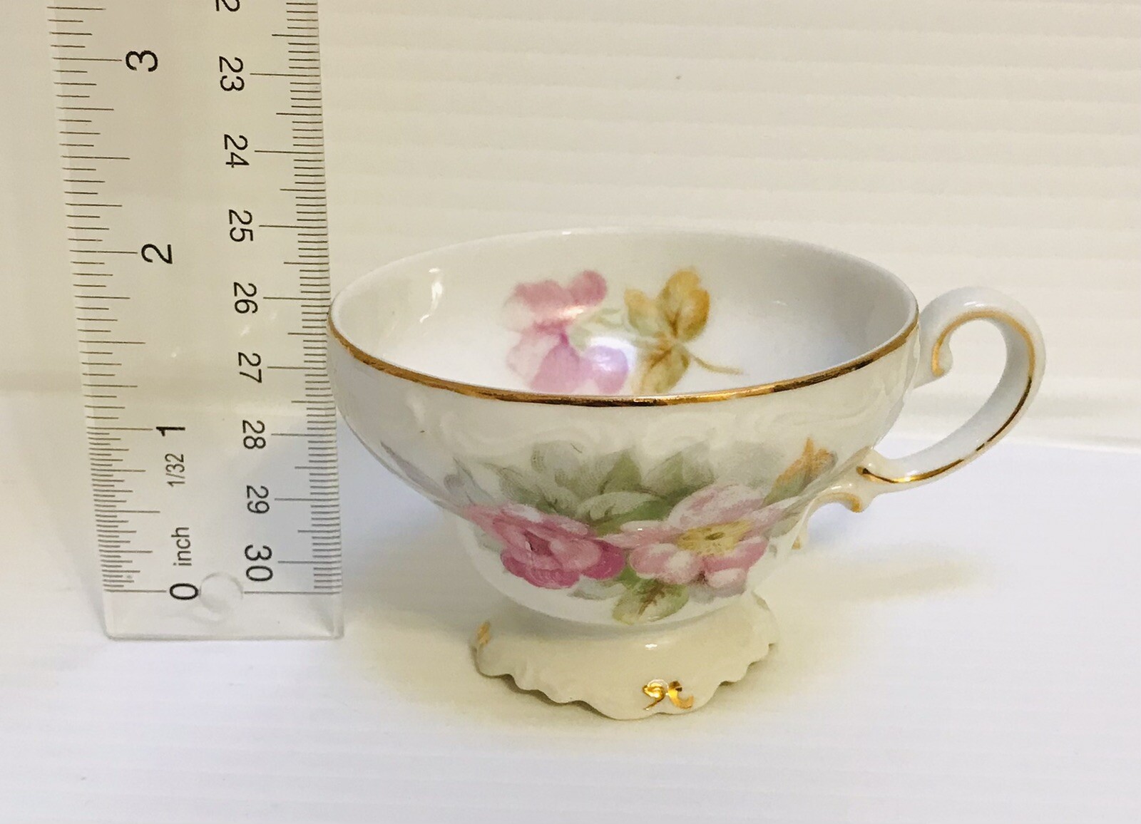 Ohata China Tea Made in Occupied Japan Victorian Pink Flower Cup & Saucer