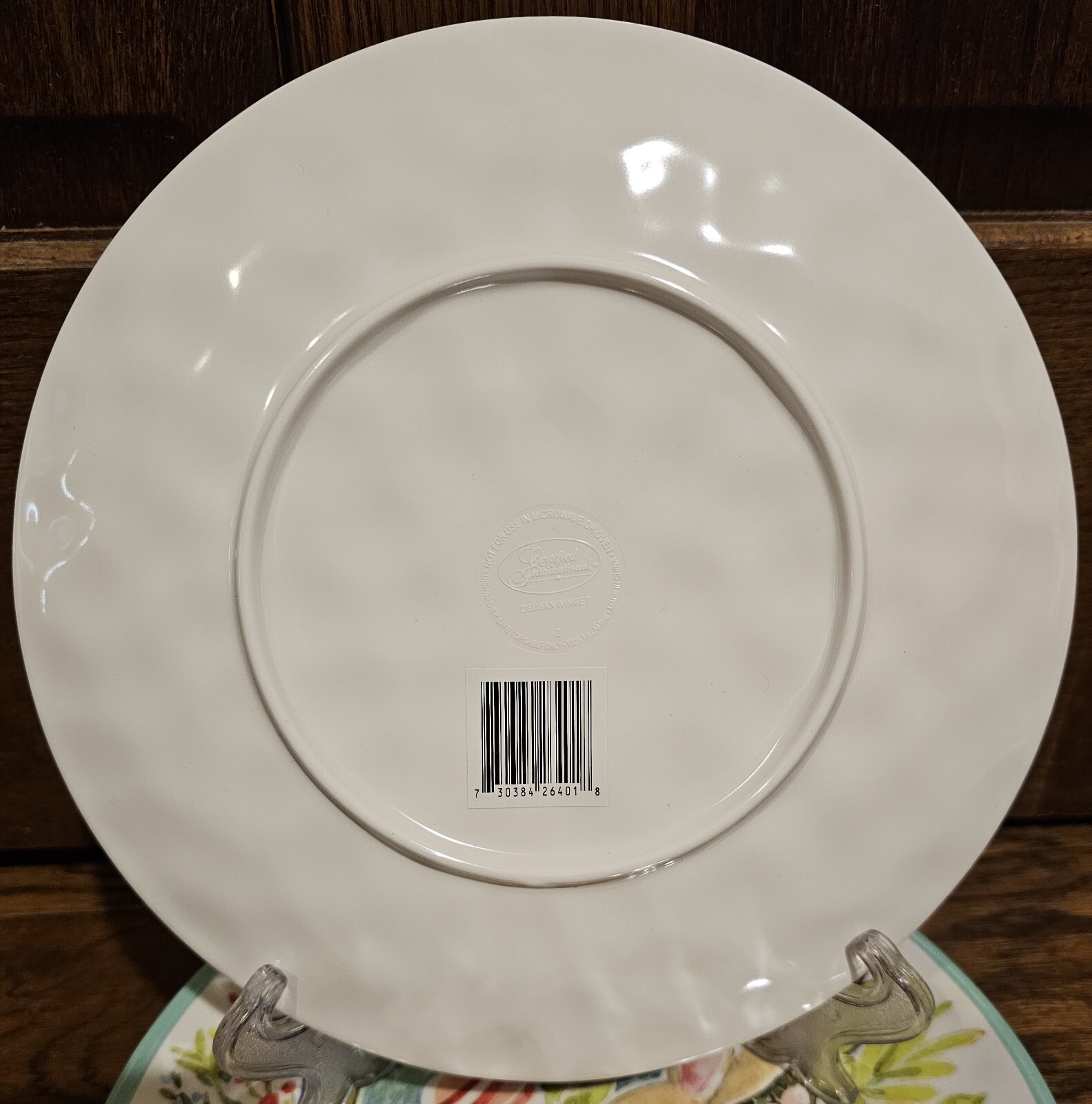 Set/6 Certified International Joy of Easter Melamine Salad Plates Bunny Rabbit