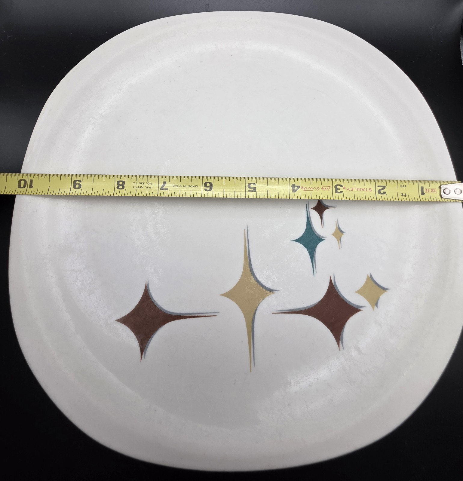 SYRACUSE JUBILEE TRENDS STARS 10 1/4″ DINNER PLATE Starburst Atomic Mid Century