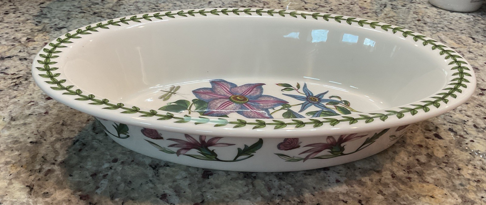 PORTMEIRION Botanic Garden Deep Dish Oval Baker 11 inch BGHB24100-X NWT