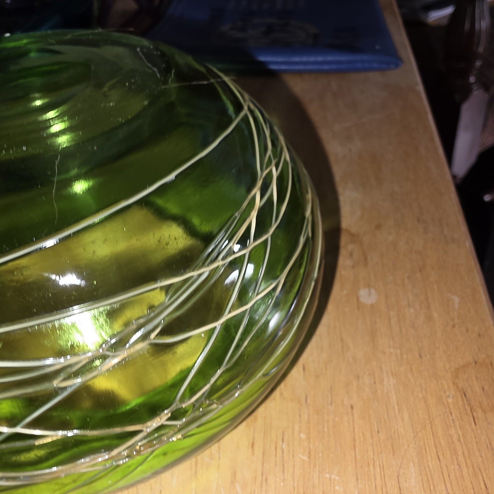Vtg Dark Green Bowl Pillar Candle Holder MCM 1960’s 5 “W 3” Open White Threading