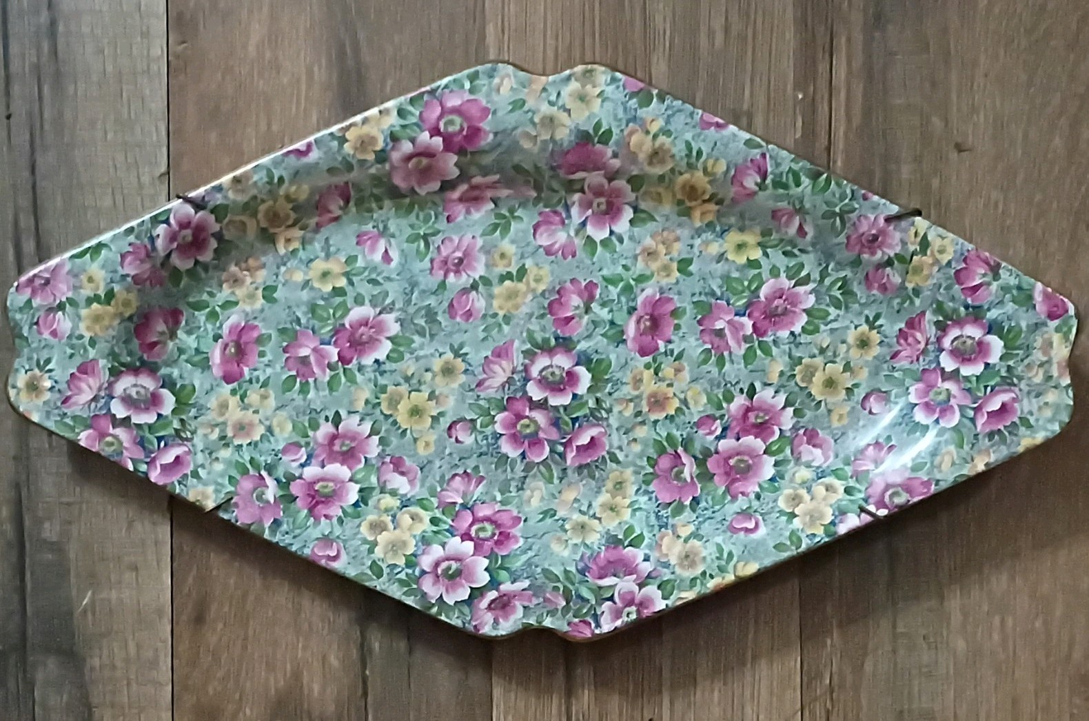 Lord Nelson Ware Floral Chintz Hexagon Decorative Plate England Glossy Ceramic