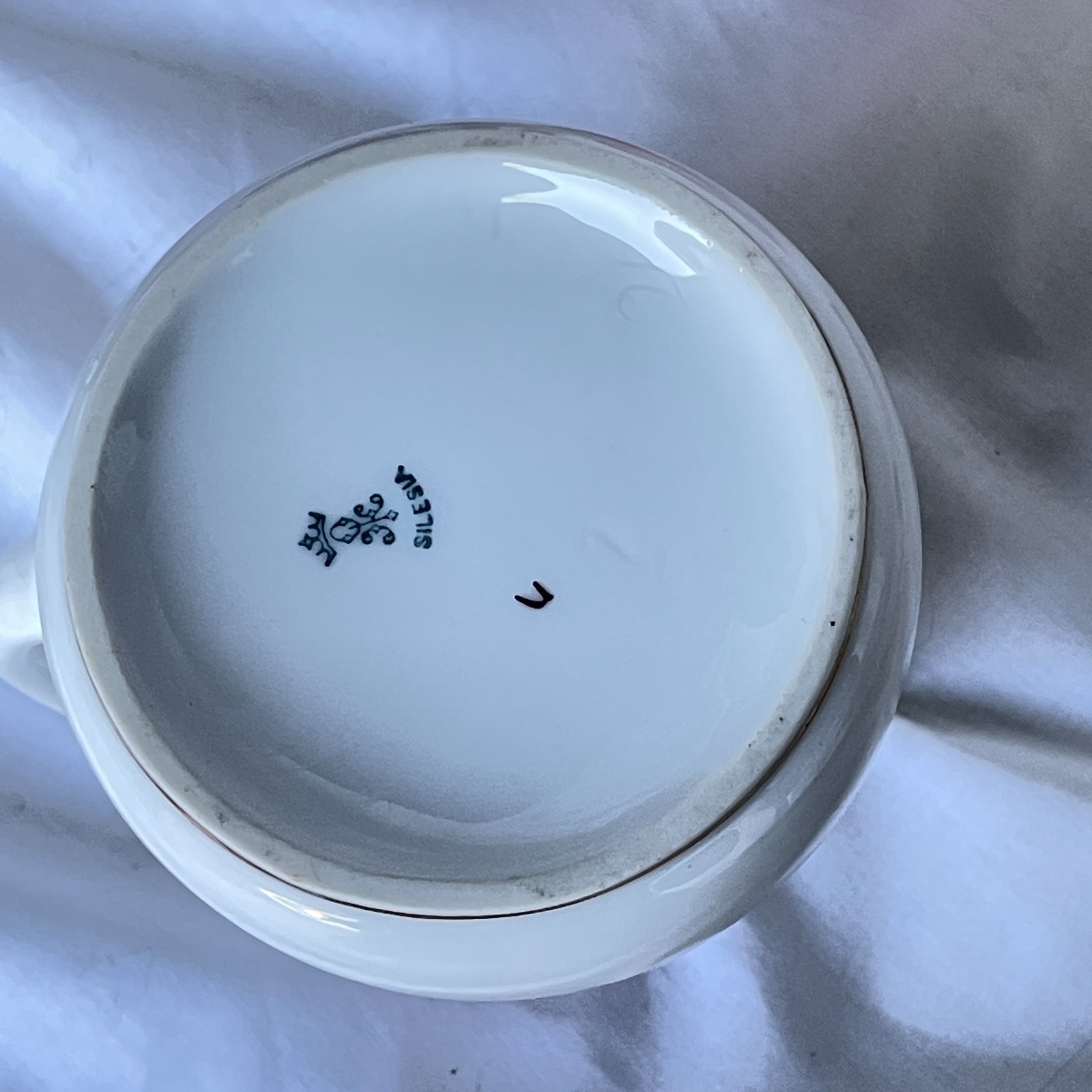 Vintage 1910s Hermann Ohme Silesia White Porcelain Rose Garland Creamer Art Deco
