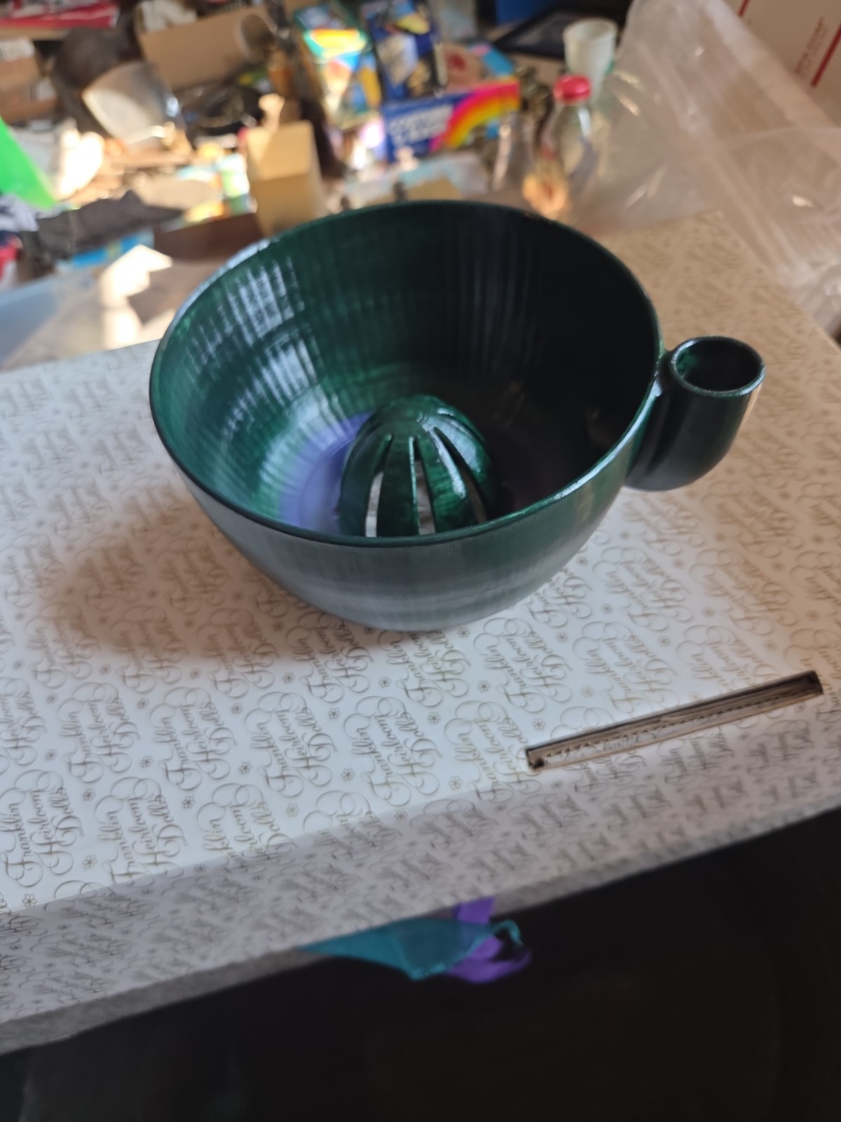 Self Rotating Berry Bowl 3D Printed Quick Self Rotating Basket Green rinser
