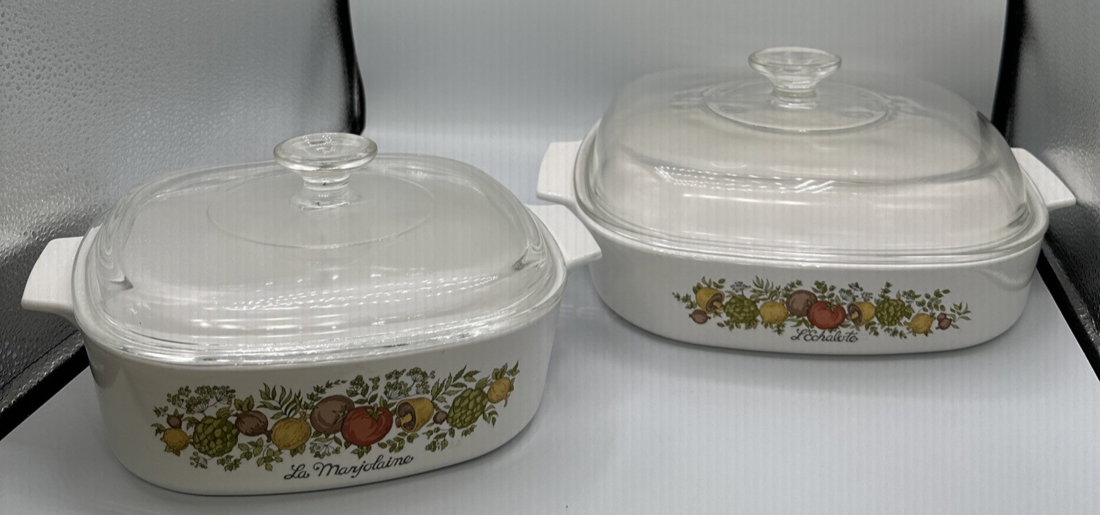 Corning Ware Spice of Life A-2-B A-10-B Casserole Dish Set w/ Glass Lids 4 Pc