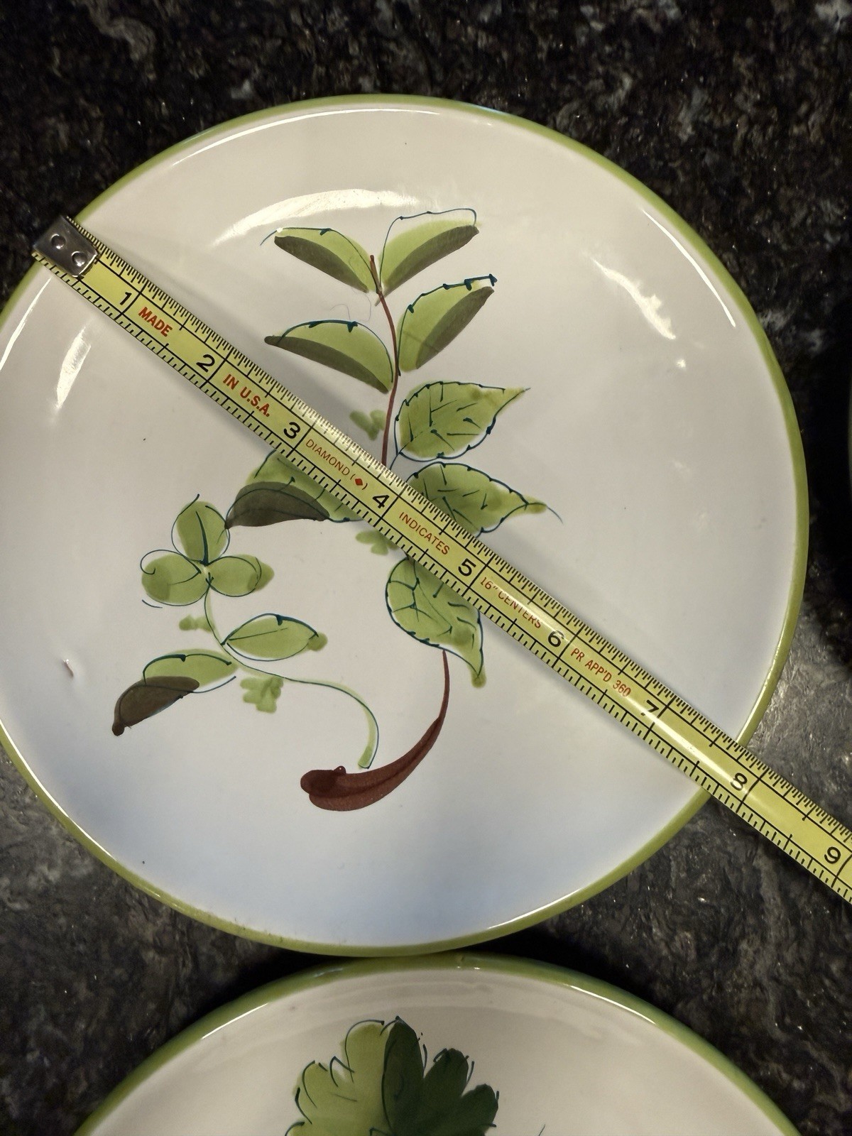 VTG La Primula Italy Decorata a Mano Botanical Salad Plates 7.75” Set of 6
