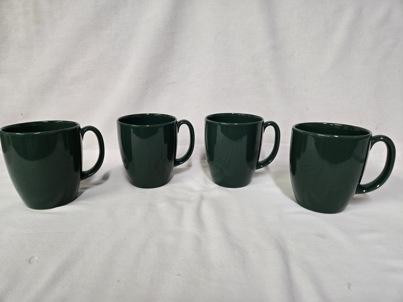 4 Corelle Corning Dark Green Coffee Tea Mugs Cups