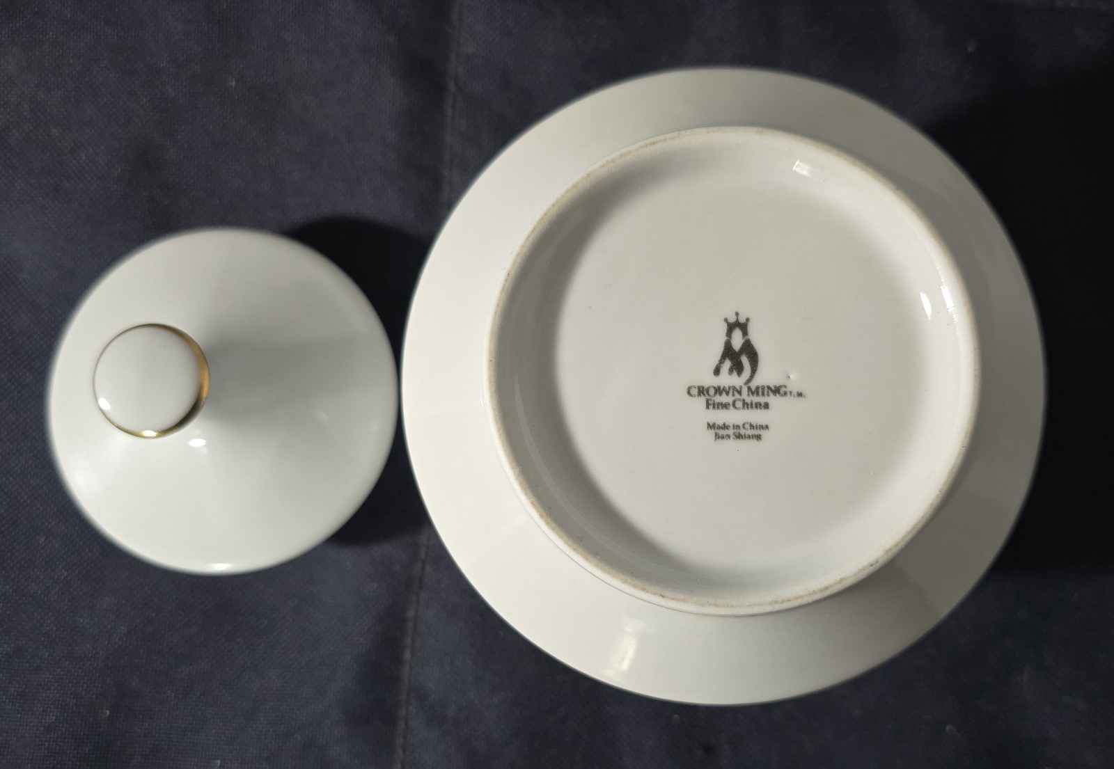 Crown Ming Fine China Jian Shiang Michelle Gold Rim Estate MCM Creamer Sugar 33