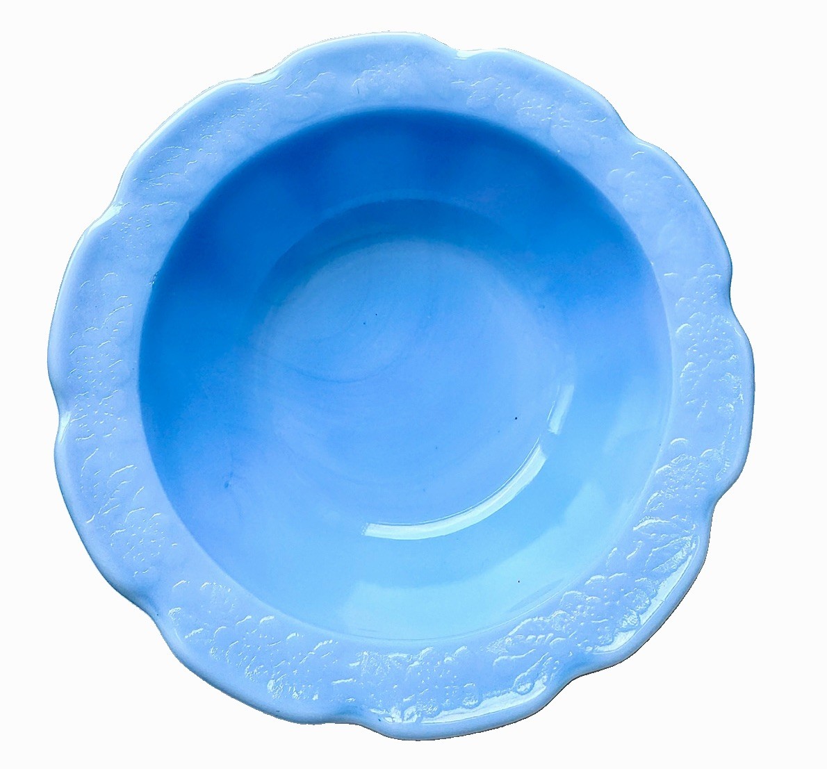 Vintage Jeanette Glass Delphite Blue Fruit Dessert Bowls Cherry Blossom pattern