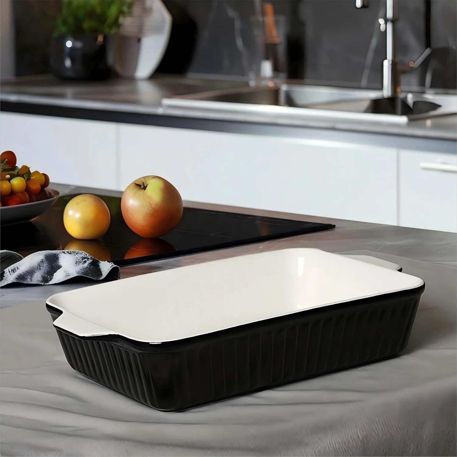 9×13 Ceramic Bakeware – Large Deep Lasagna Pan with Handles