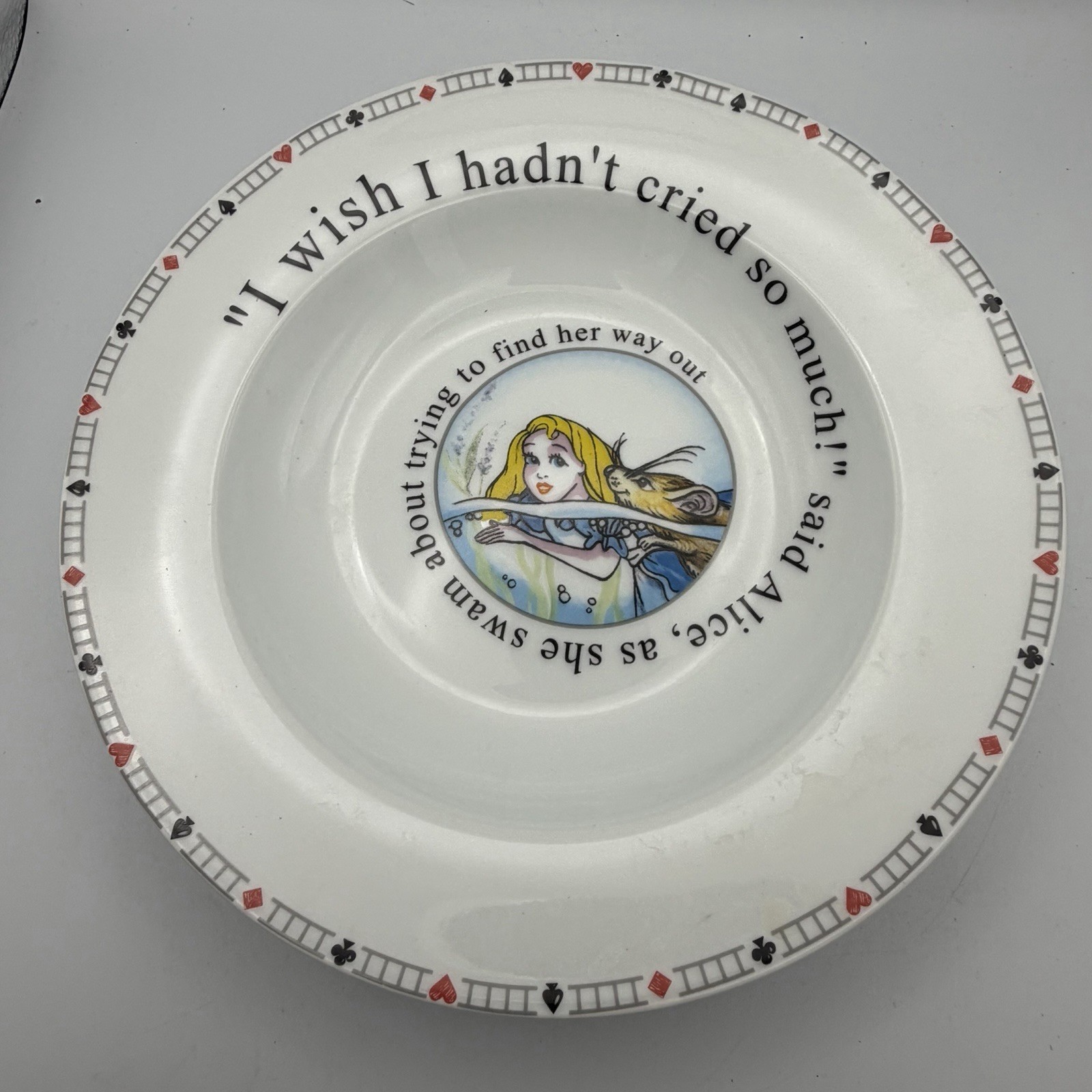 Paul Cardew Alice in Wonderland Cafe 2 Dinner 4 Salad Plate 2 Wide Rim Bowl 2010