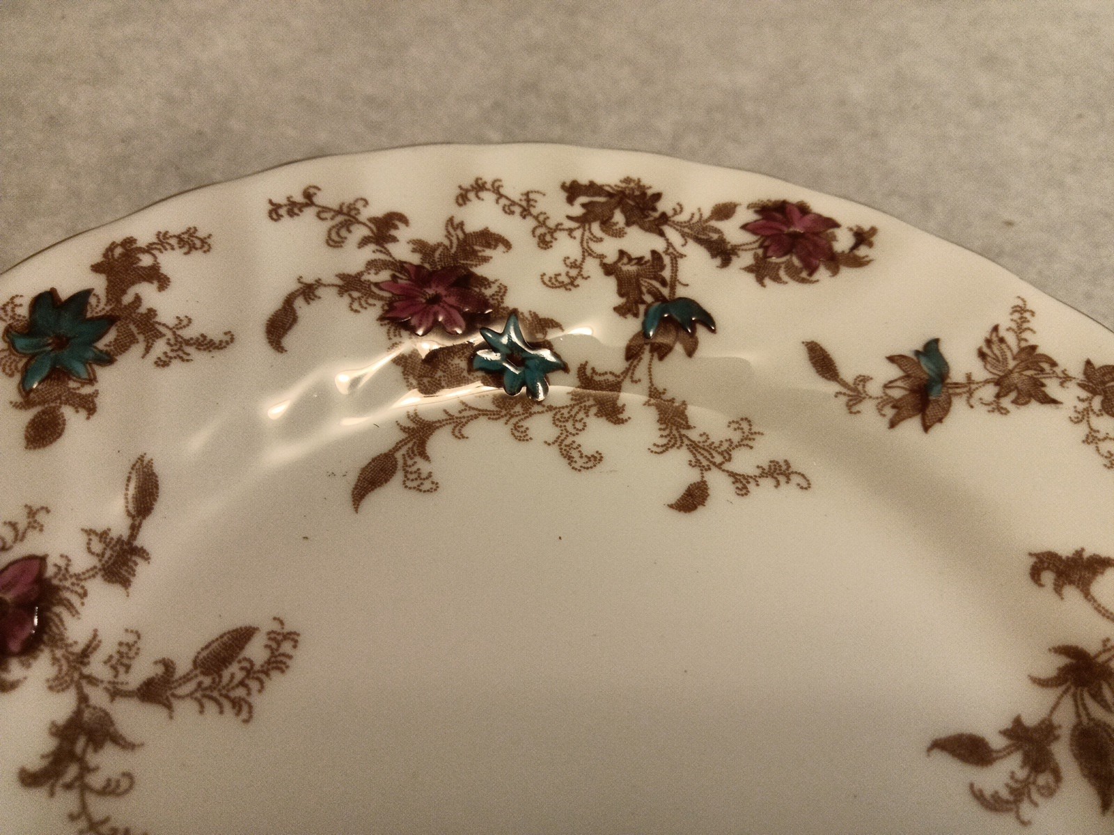 Set of 6 Minton Ancestral Bone China Bread & Butter Plates 6 1/4″ Floral Gold