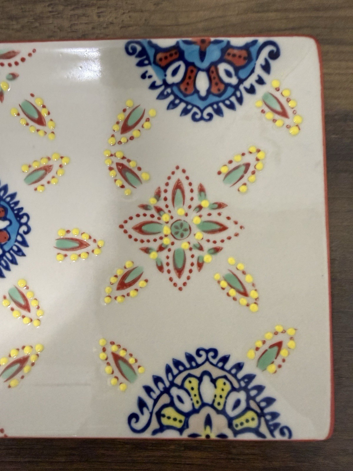 Yokohama Studio Small Tray Hand Painted Embossed Floral