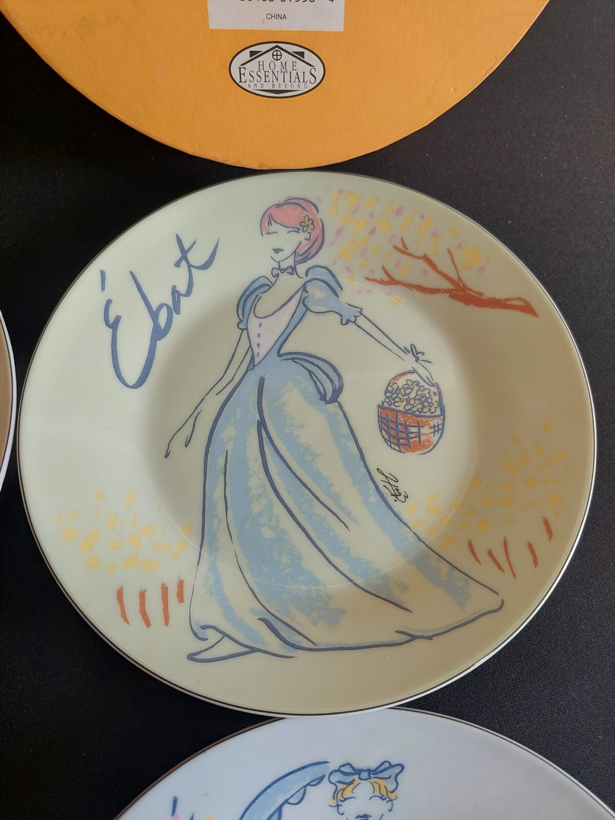 Godinger Victorian Ladies Dress Dessert Plates Pastel Spring Set 4 Woman In Box
