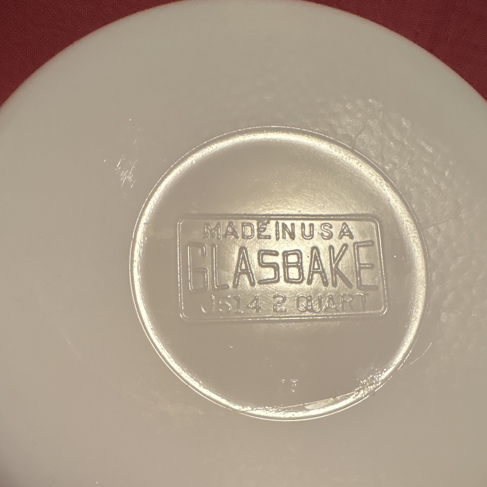 Glasbake White Milk Glass Round Casserole Dish w/ Lid 1 3/4 Qt