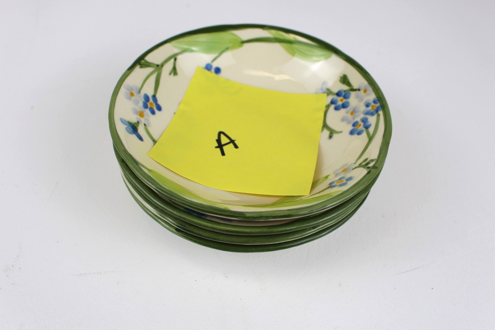 FRANCISCAN Forget Me Not Fruit/Dessert (Sauce) Bowl 5 1/4″ Hand Painted Set of 4