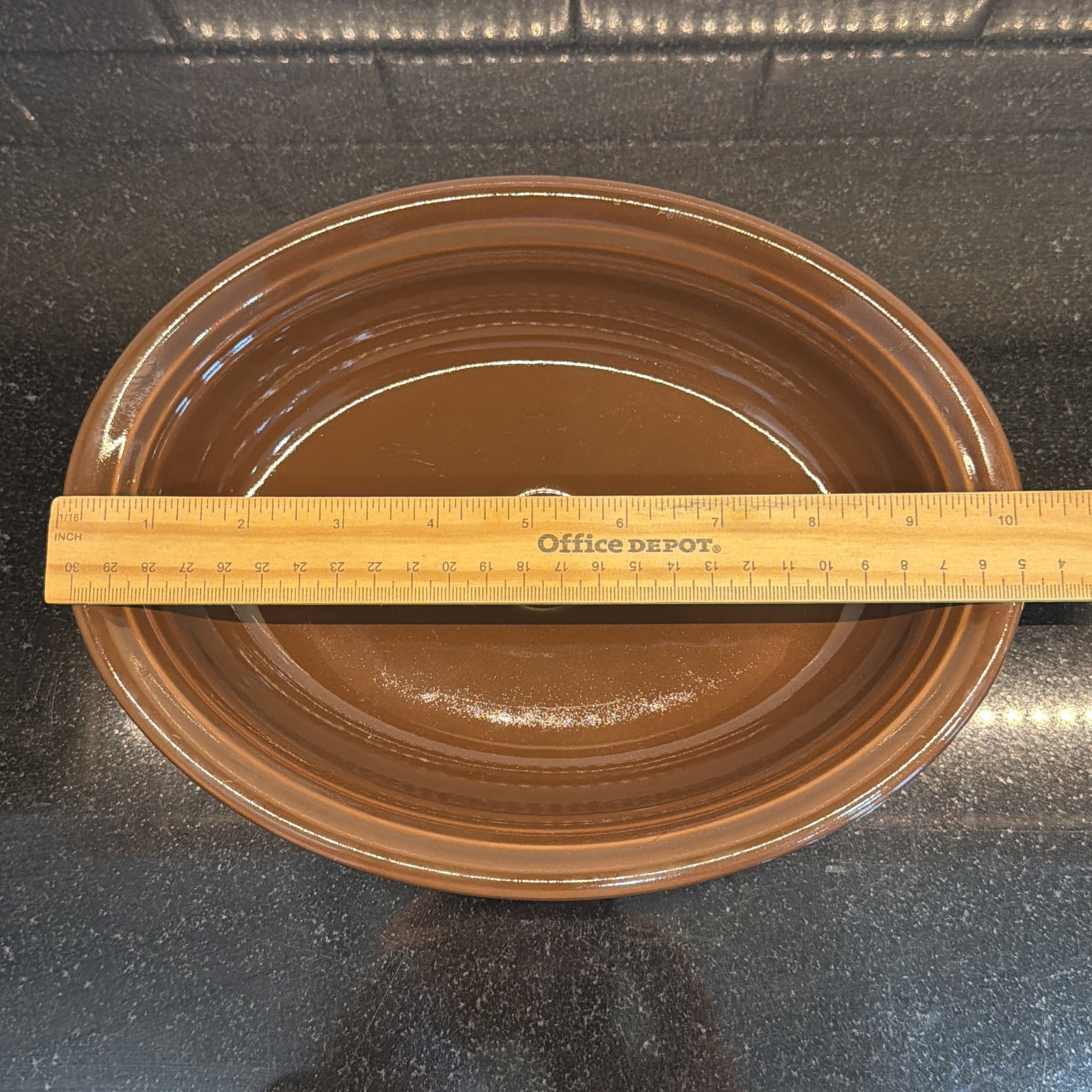 Fiestaware Chocolate Retired 10 1/4″ Oval Brown Vegetable 40 Oz Serving Bowl