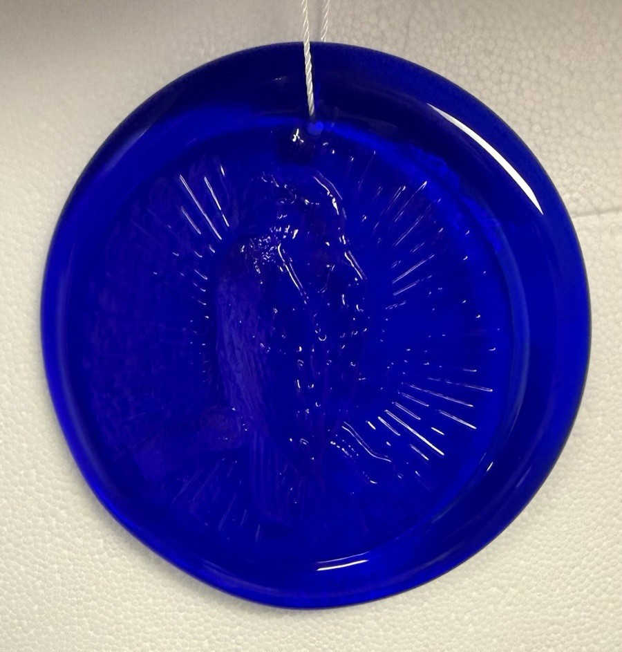 Blenko Glass Suncatcher – American Eagle – Cobalt