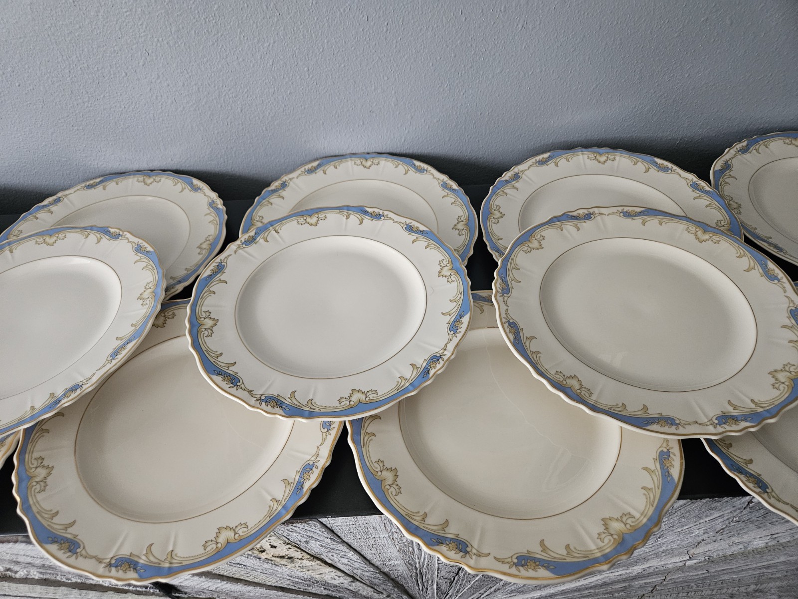 (12) 1962-1967 Syracuse Federal Shape China Carvel Dinner 10″ Plate Vtg 12 Pc