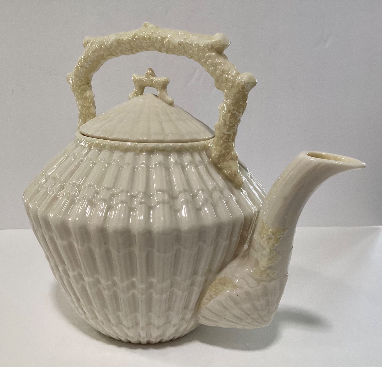 Rare Belleek Ireland Limpet Teapot Handled Nautical Shell Design 3rd Black Mark