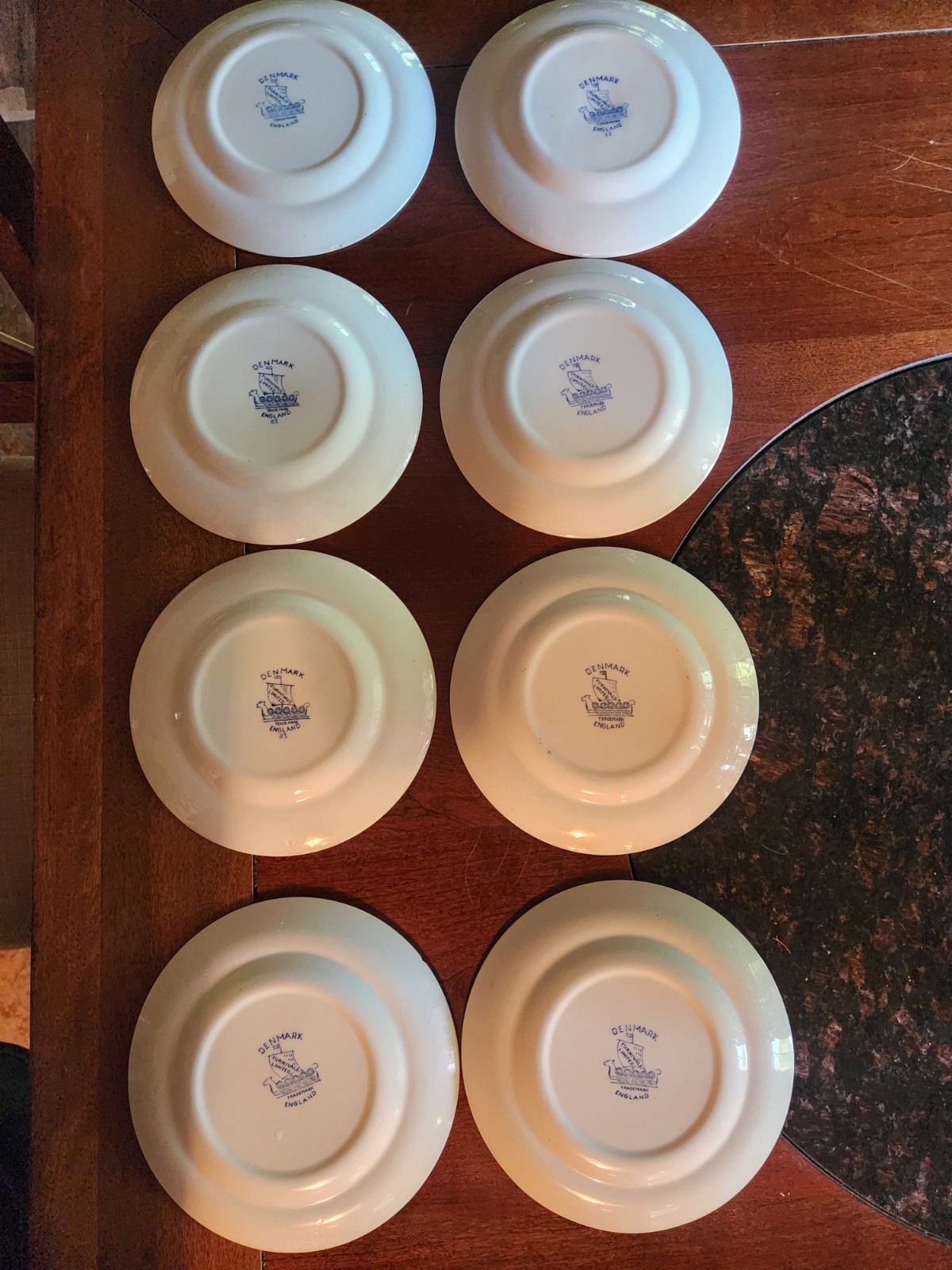 Porcelain Plates- Furnivals Limited “Denmark Blue” Pattern.