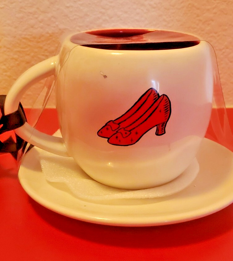 New WIZARD OF OZ Coffee Cup Mug & Saucer Rae Dunn There’s No Place Like Home