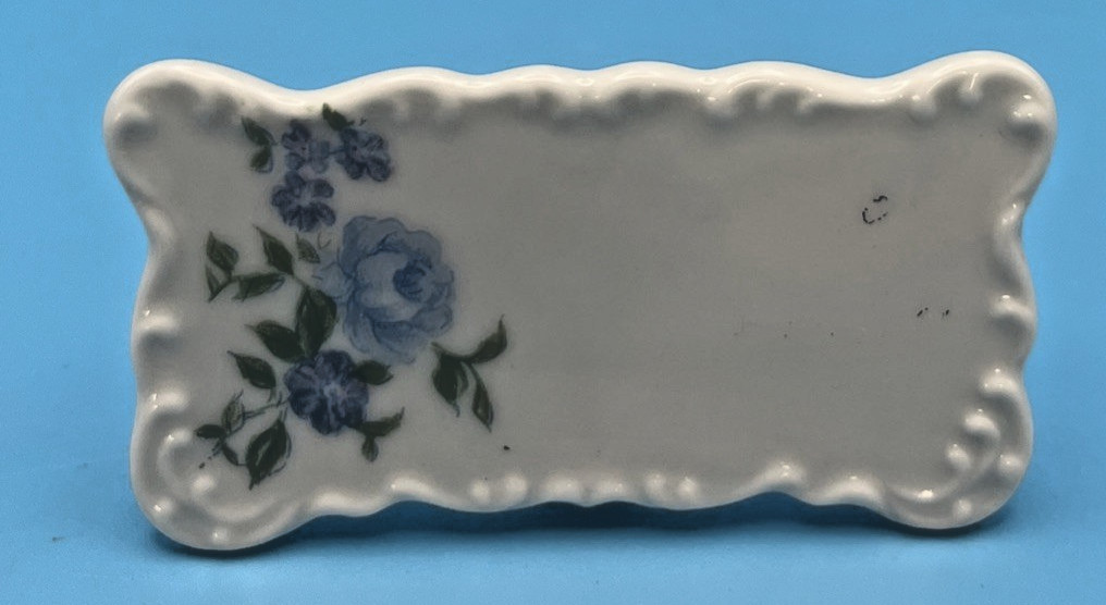 Name Place Tag Set 6 English Rose Porcelain floral VTG 2.25″ Dinner Tea Party