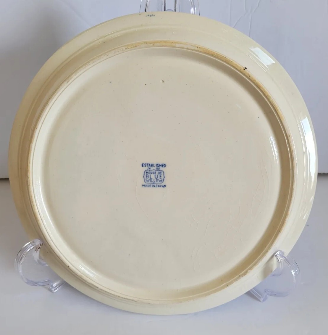 Set of 3 Blue Willow Divided Grill Plates made Japan **RARE STAMP**
