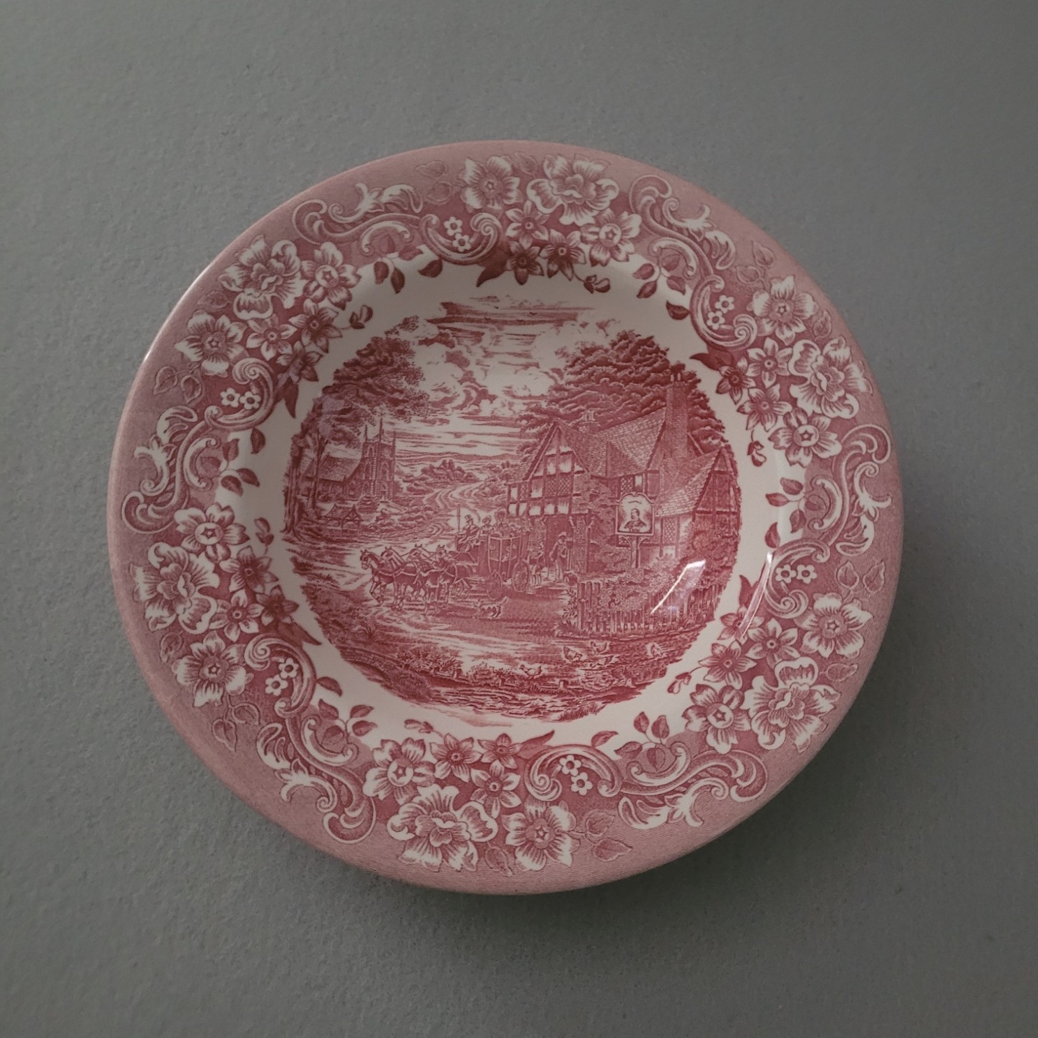 Staffordshire Engravings 17th Century Bowl Red Transferware England