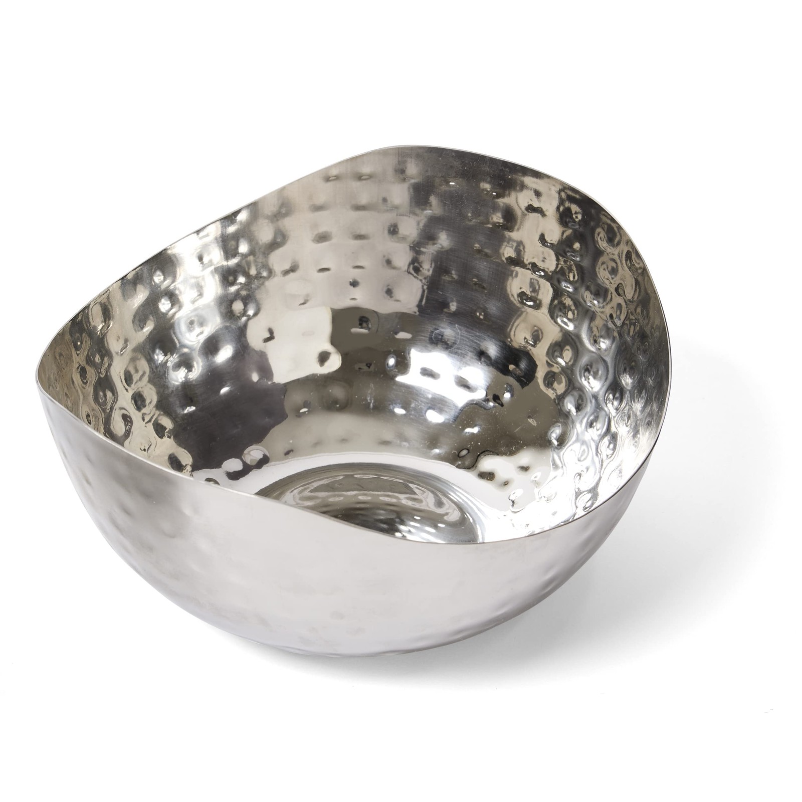 Hammered Stainless Steel Wave Candy Dish Catch All Bowl Silver 6×6 Inch 1 PC