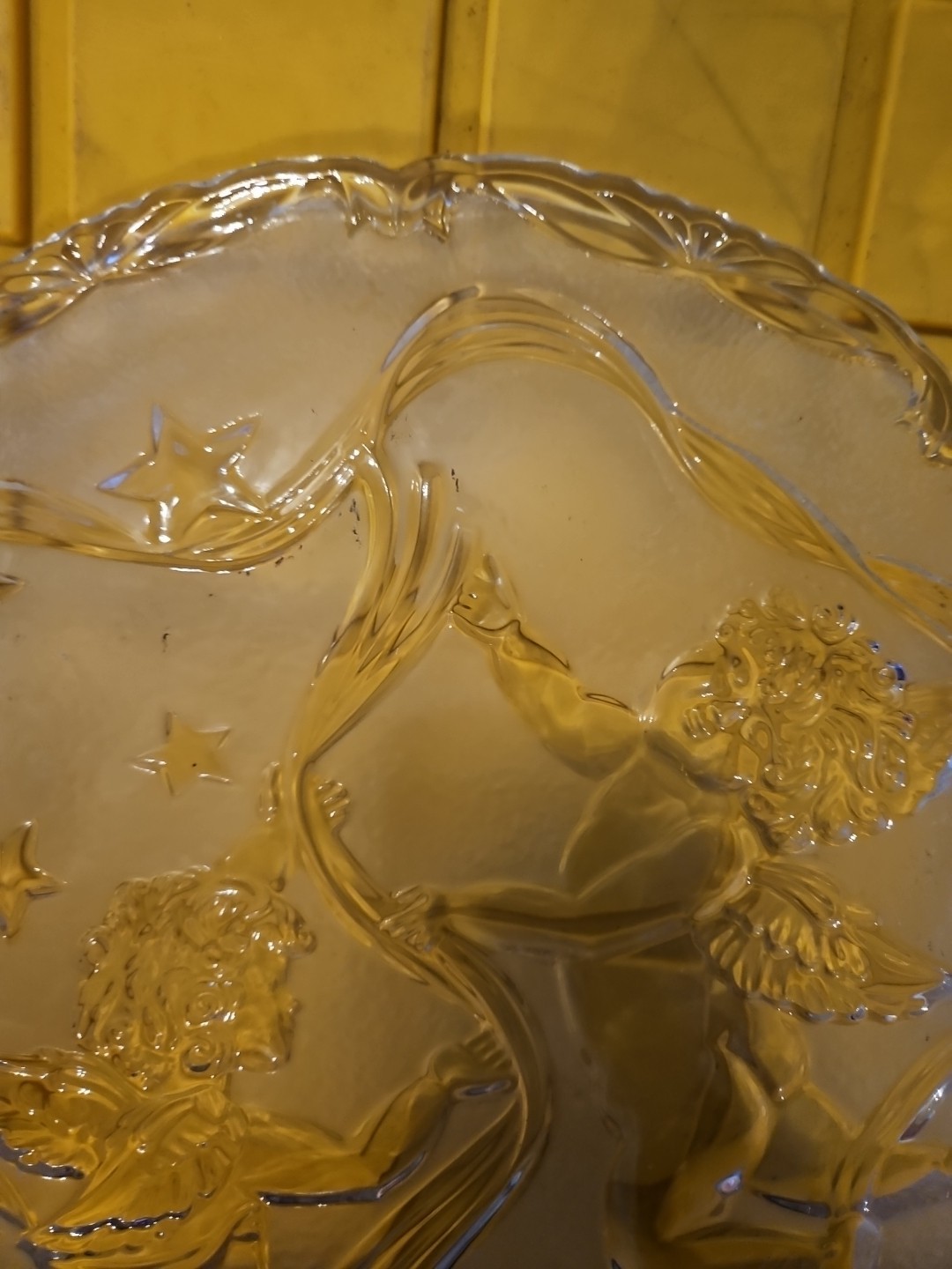 Mikasa Cherubs Serving Platter 15 Inch Angel Clear