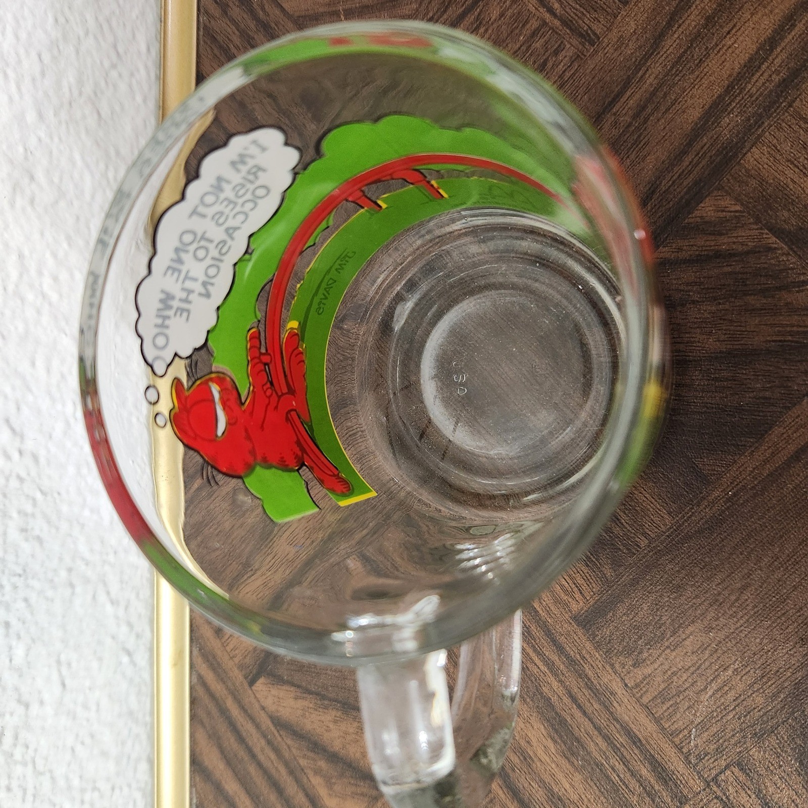 Vintage 1980’s Garfield Clear Glass Coffee Mug Funny