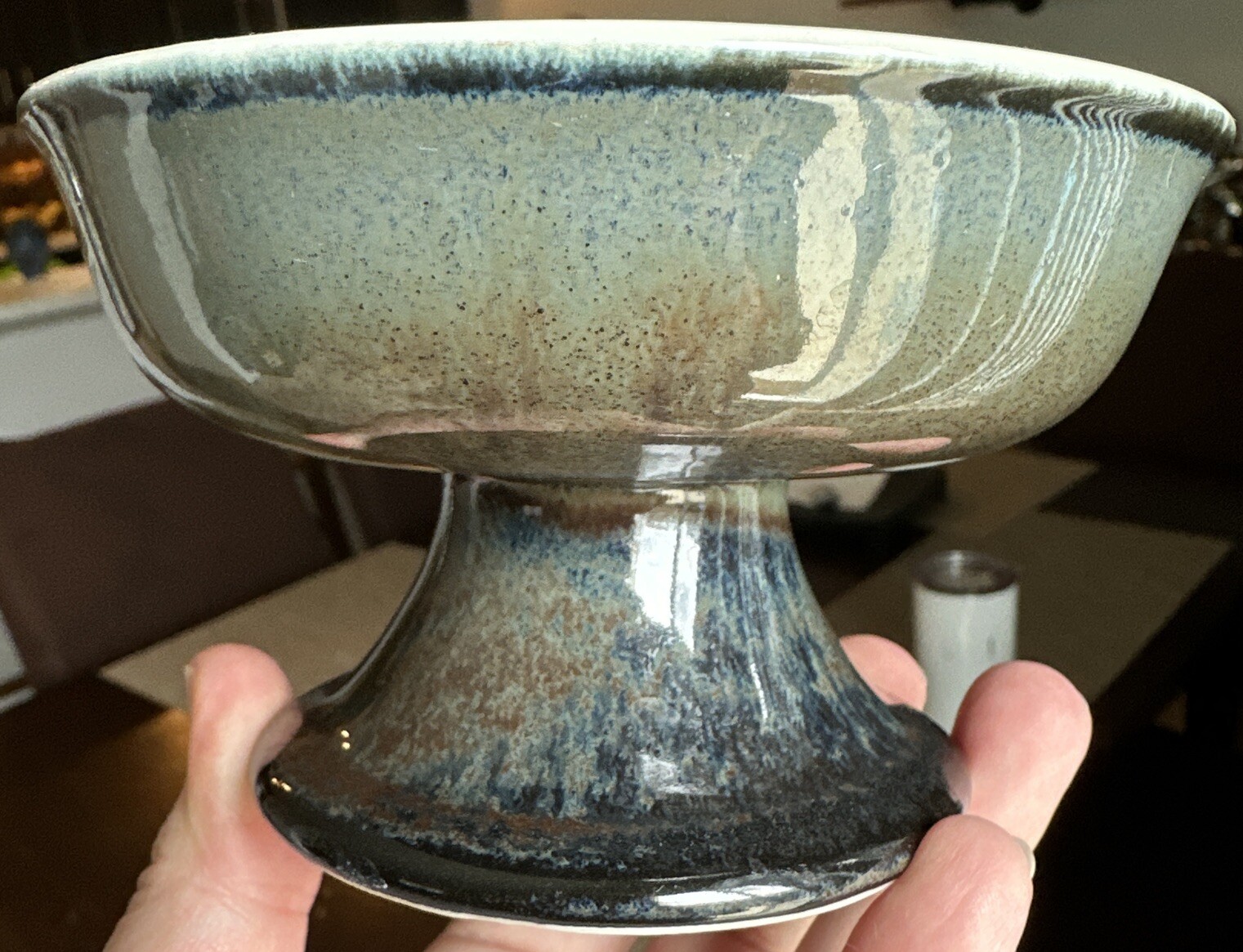 (4) Mikasa Japan Pottery Multicolor Grey Crudités Sorbet Dessert Footed Bowls
