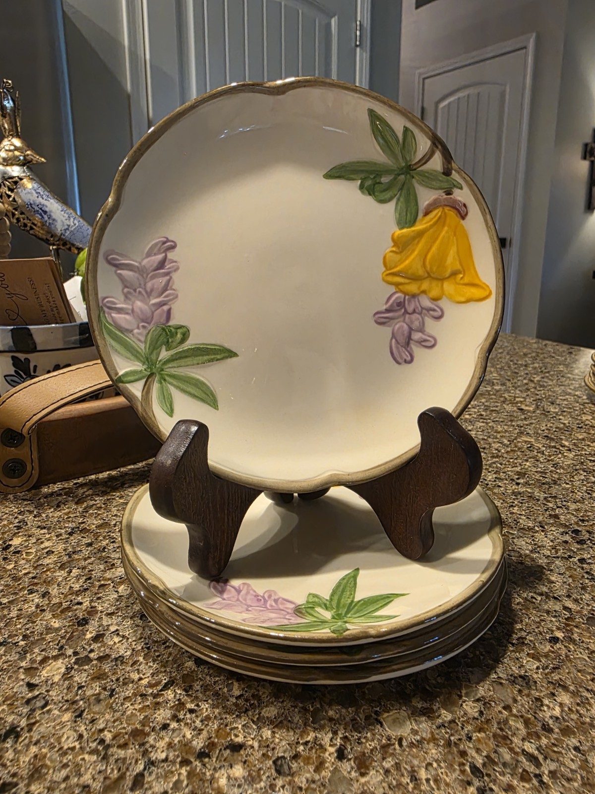 Lot of 4 Franciscan Poppy 6 1/4″ Bread & Butter Plates HTF EUC 1950’s