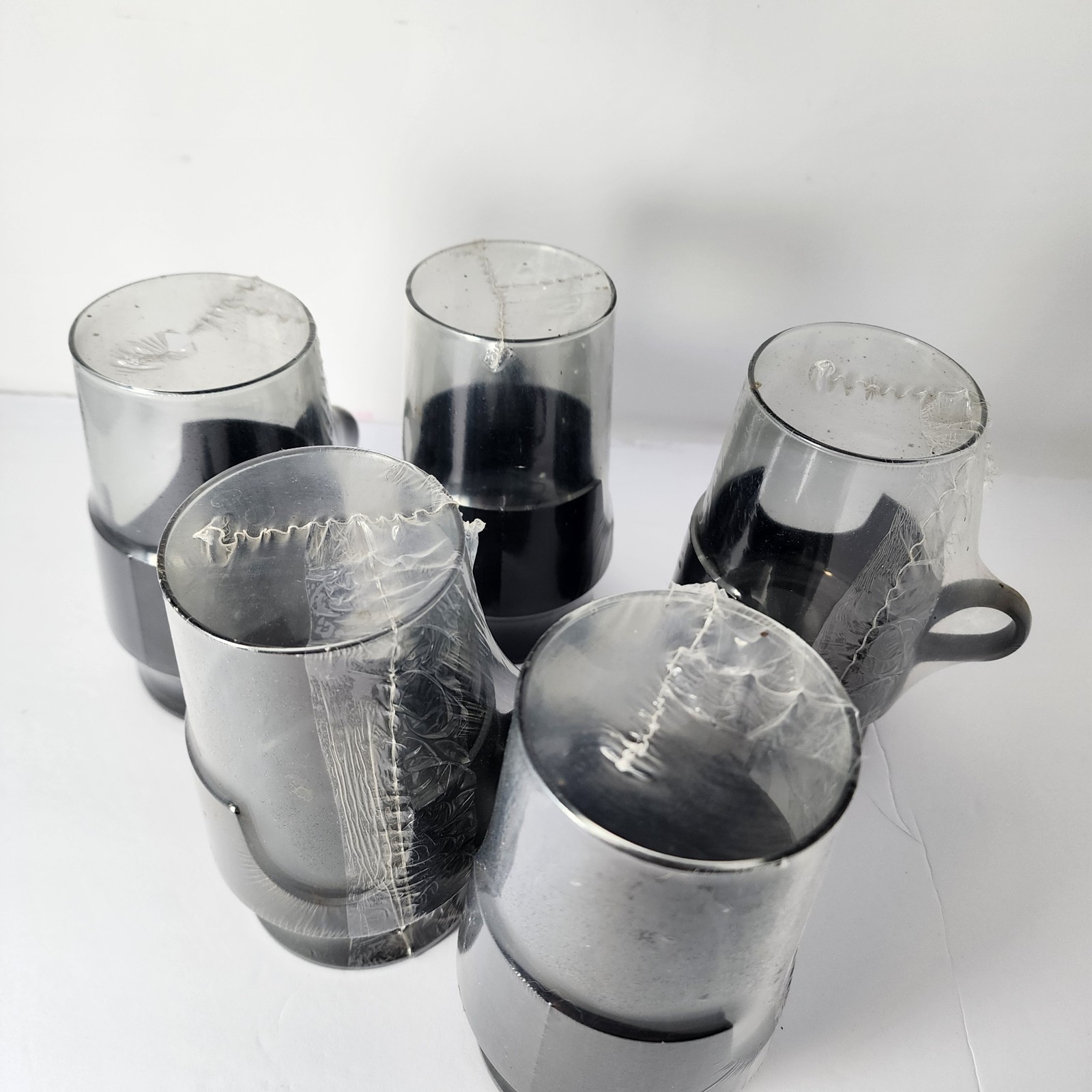 Vintage Mid Century Glas-Snap by Corning Glass Pedestal Mugs LOT of 5 New Sealed