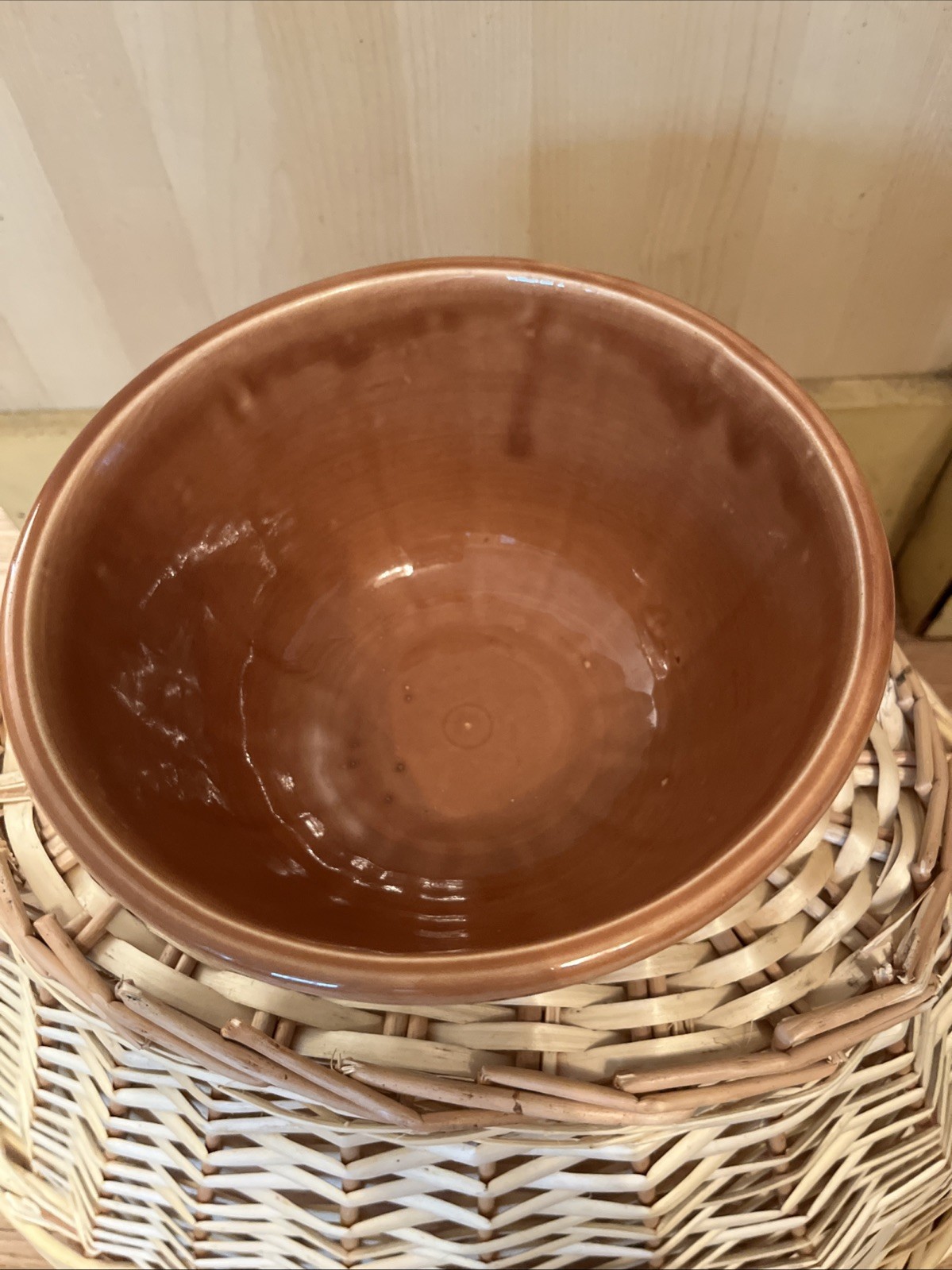 R. R. P. Co. Roseville Ohio Bowl 8 1/2” Light Brown