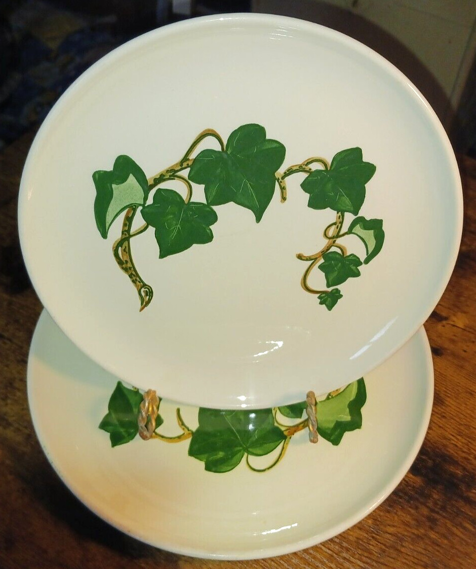 2PC Metlox California Ivy Set 10 3/8″ Dinner Plate & 9 3/8″ Luncheon Plate EUC