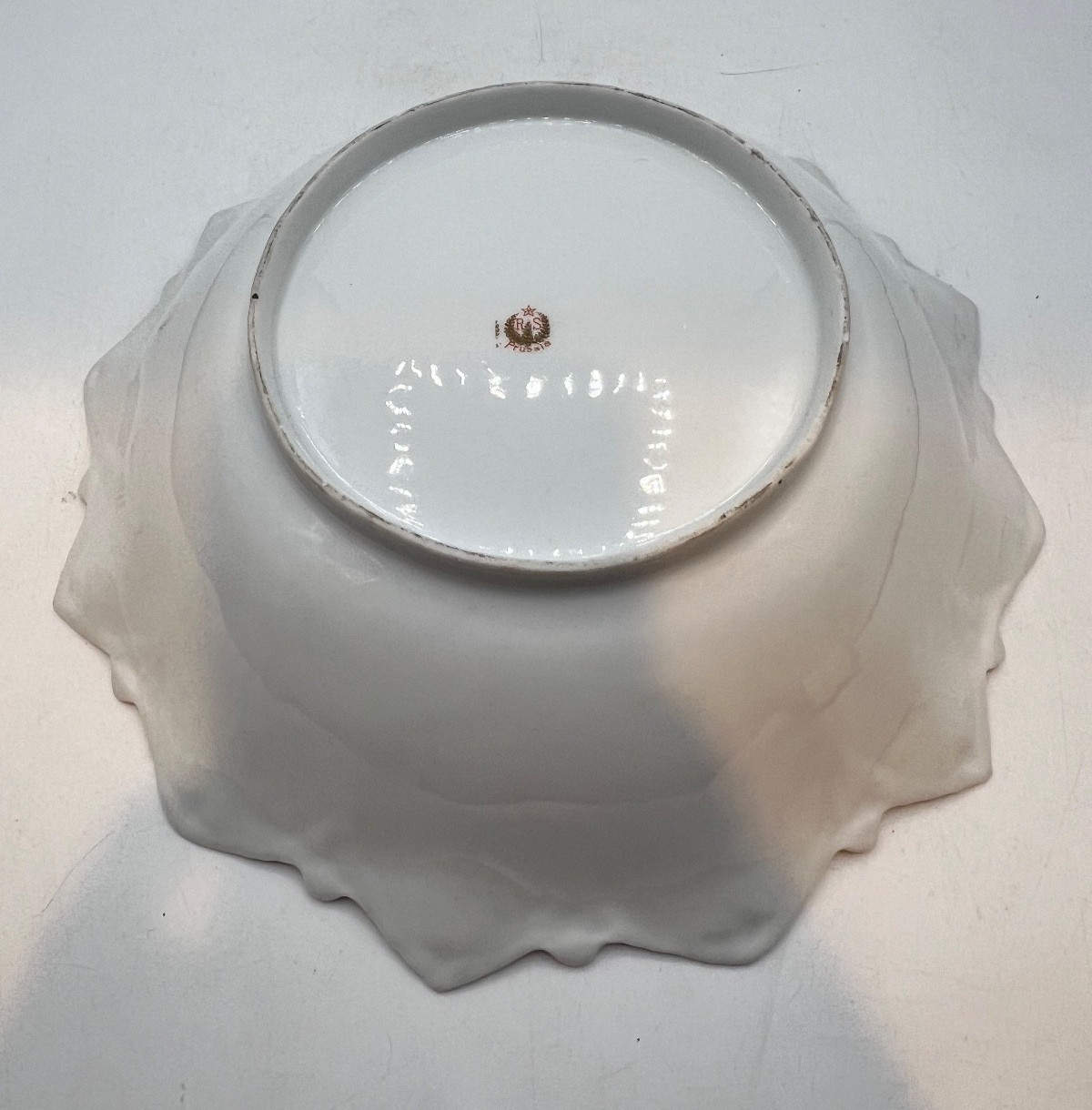 Antique Large RS PRUSSIA Bowl Scallop Edge Super Thin 10 3/4”