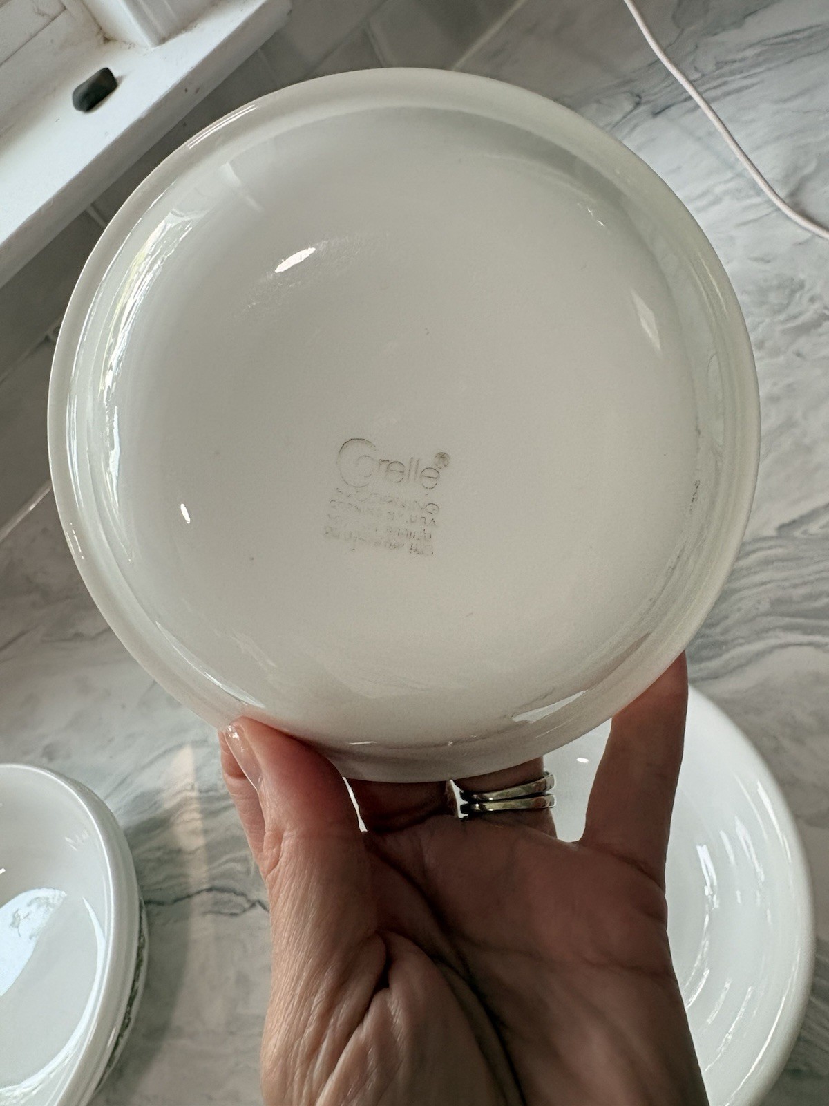 Mixed Lot Of Retro Corelle Bowls Large And Small Green, Blue And Plain 10 Total