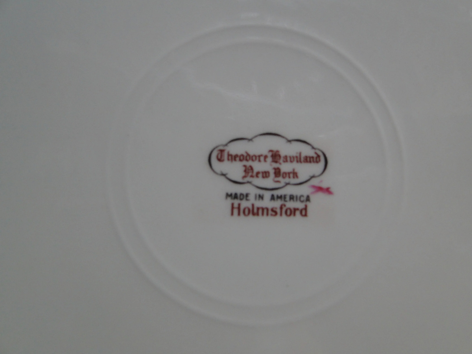 Haviland (New York) Holmsford, Pink Design: Round Serving Platter, 12.5″, As Is
