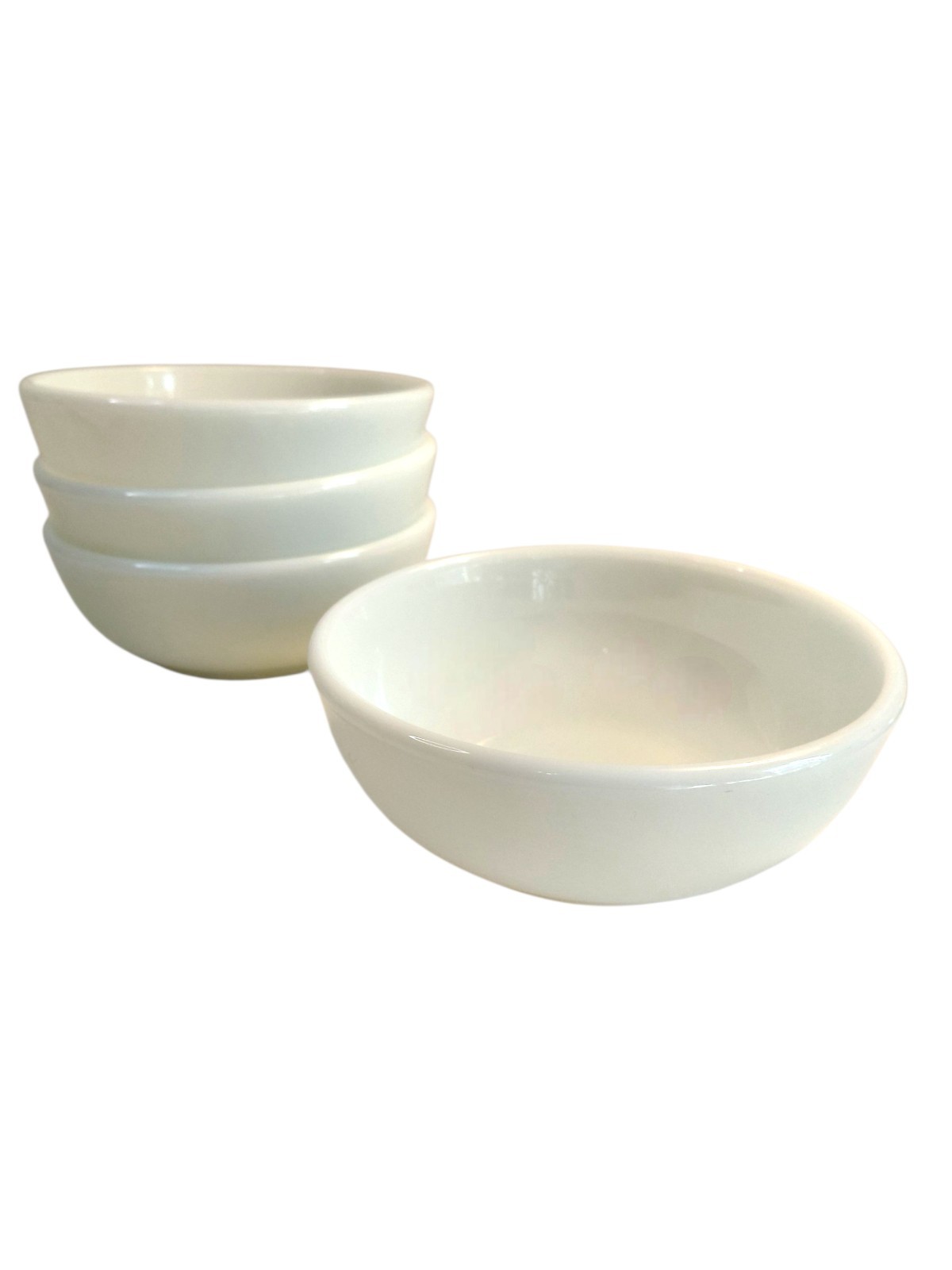Vintage Pyrex 1950s Opal Ware Milk Glass 5½” Cereal Bowls Set Of 4 Kitchenware