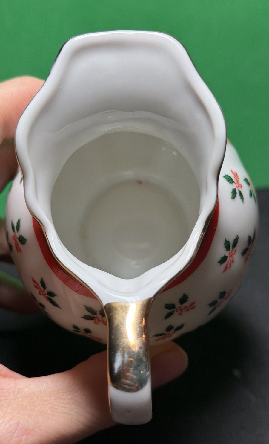 3 Vtg LEFTON Holly & Poinsettia Mini Pitcher Creamer and Basket Christmas Flower