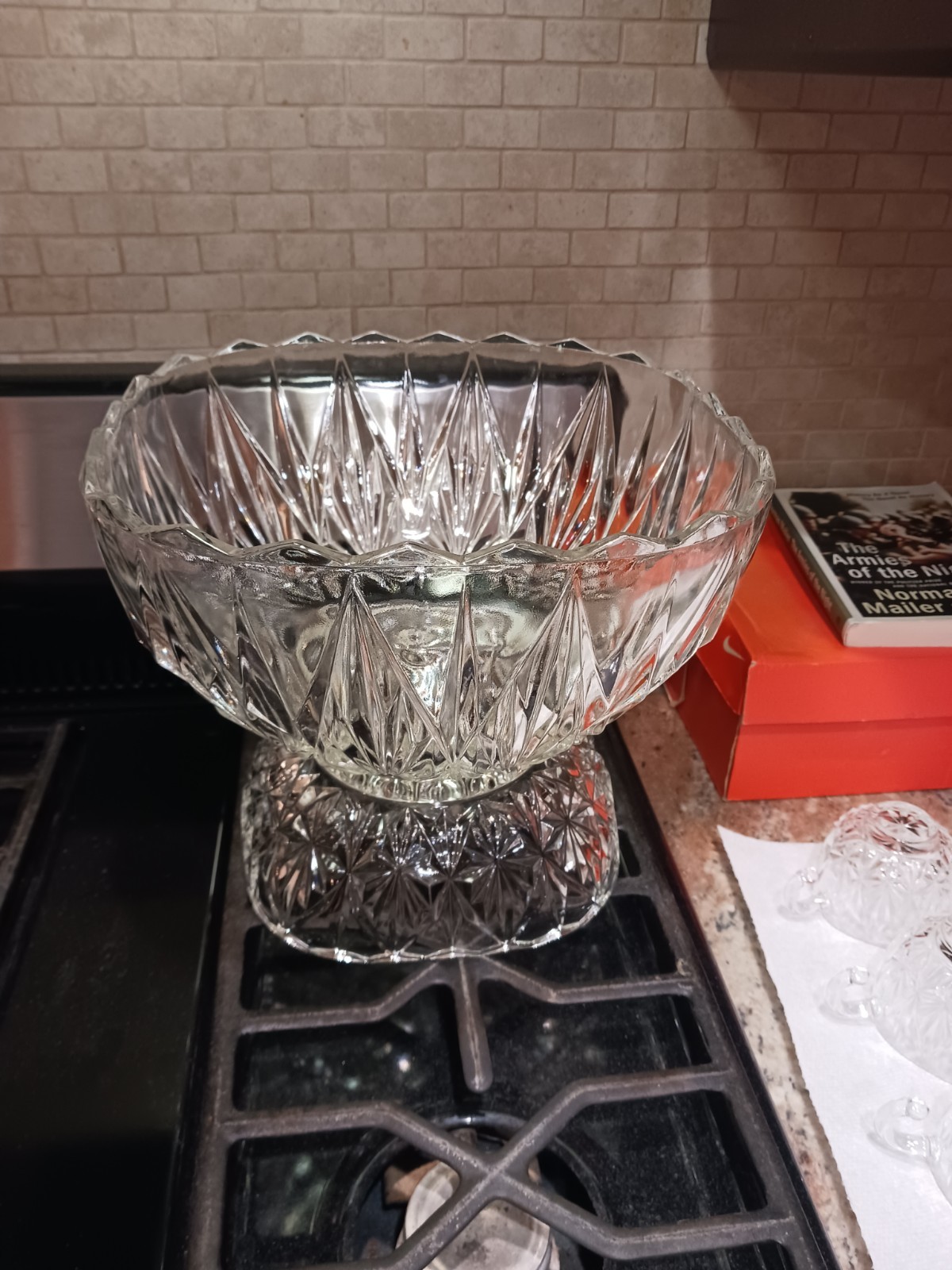 Vintage 1960s HazelWare 15pc. Williamsburg Crystal Punch Bowl Set.