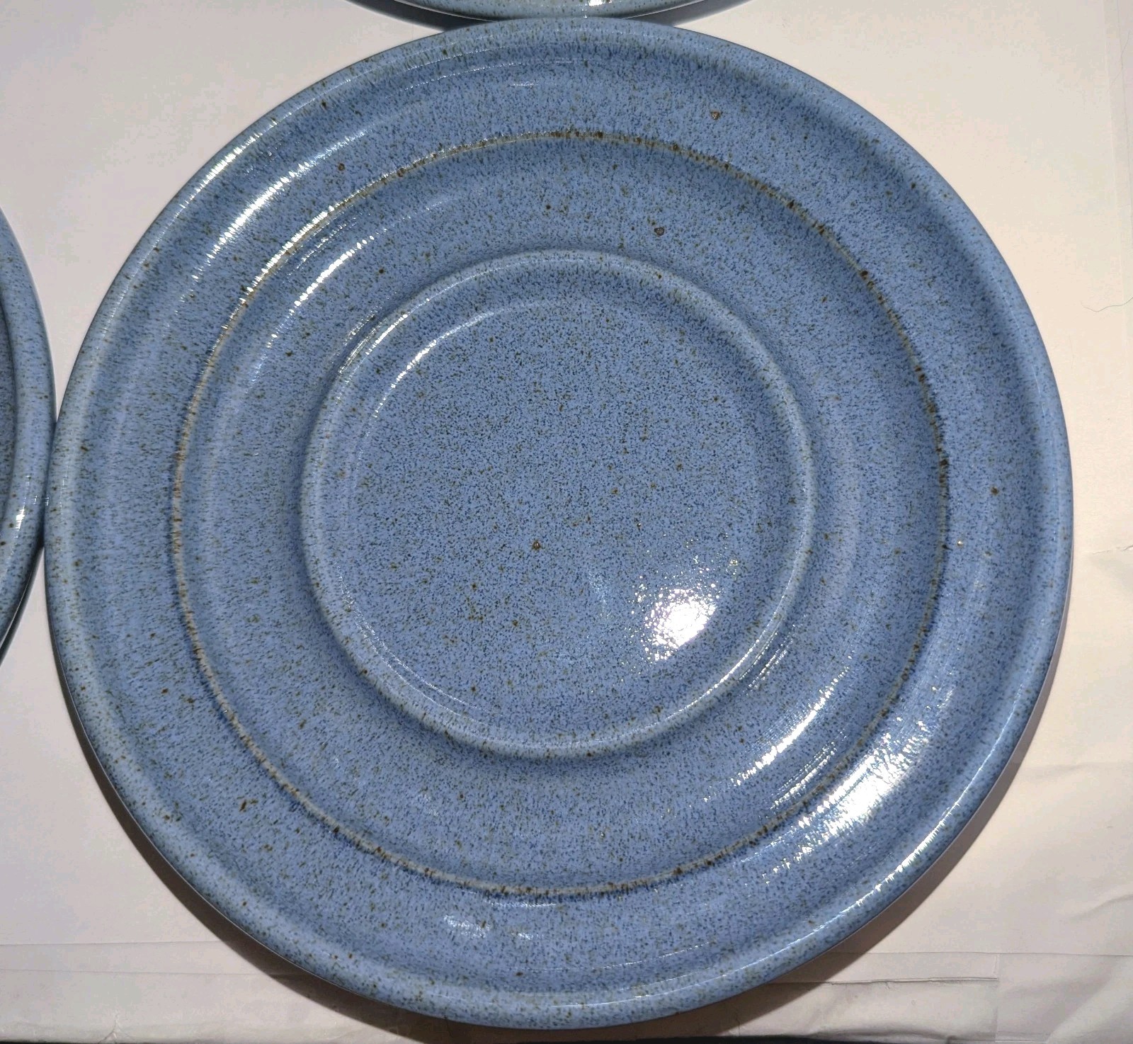 Vtg Dansk Nielstone Blue Saucers Speckled Large 6⅞” Made in Japan A+! x4 Plates