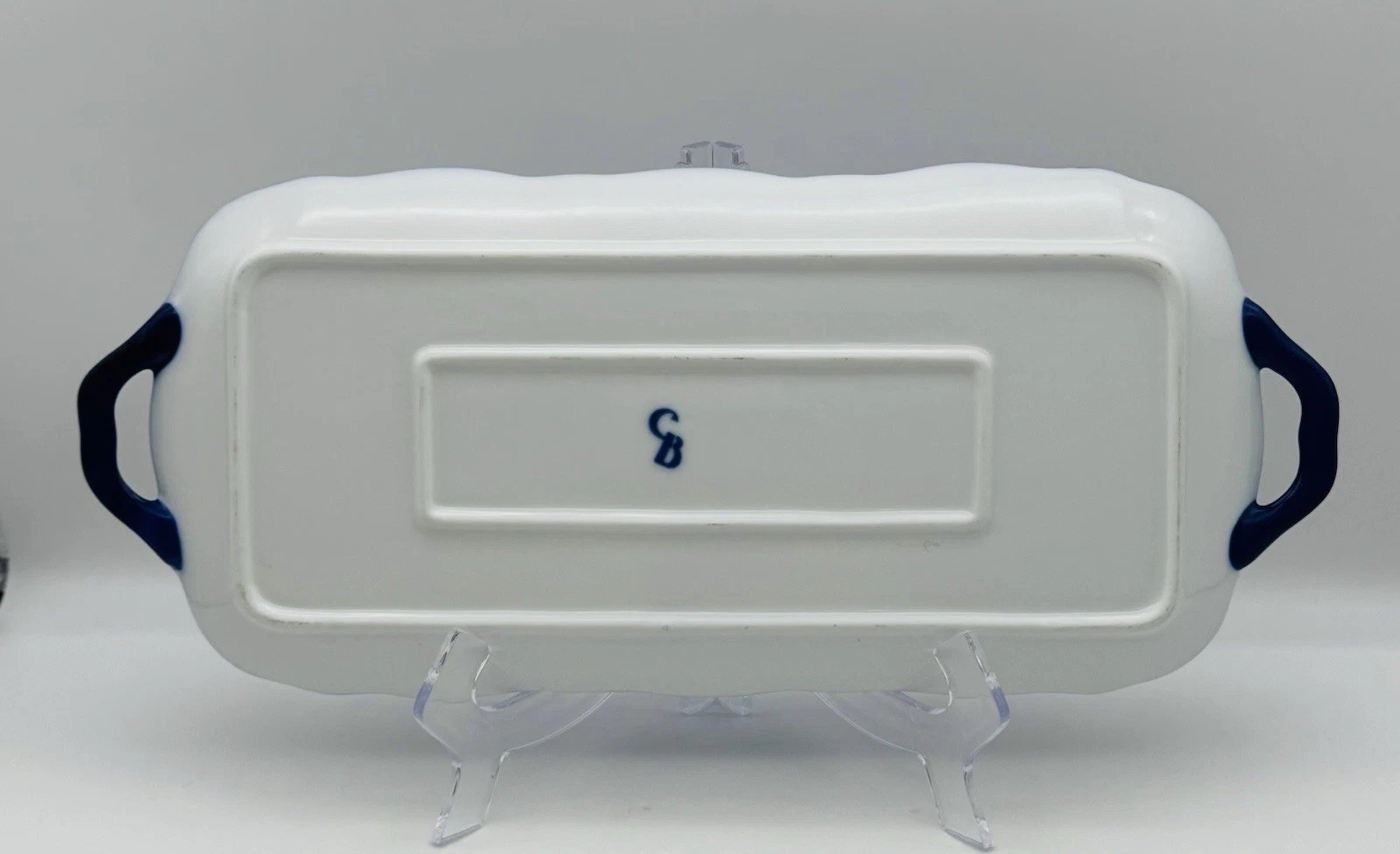 CRACKER BARREL Blue White Floral Rectangular Sandwich Tray 15.5” & Server VTG