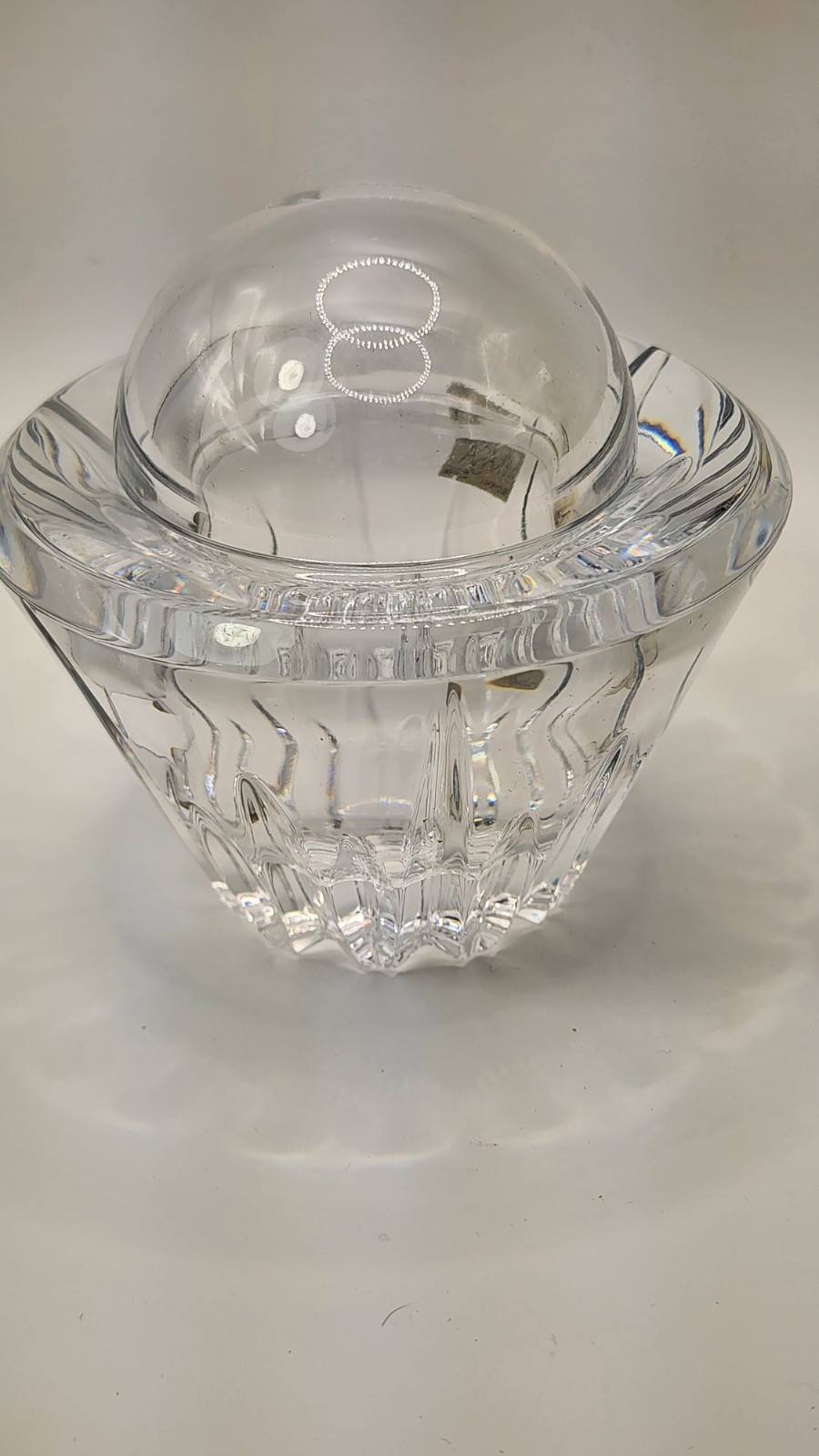 VTG Mikasa Crystal Caviar Server Lidded Bowl Made in Slovenia Heavy Cut Glass