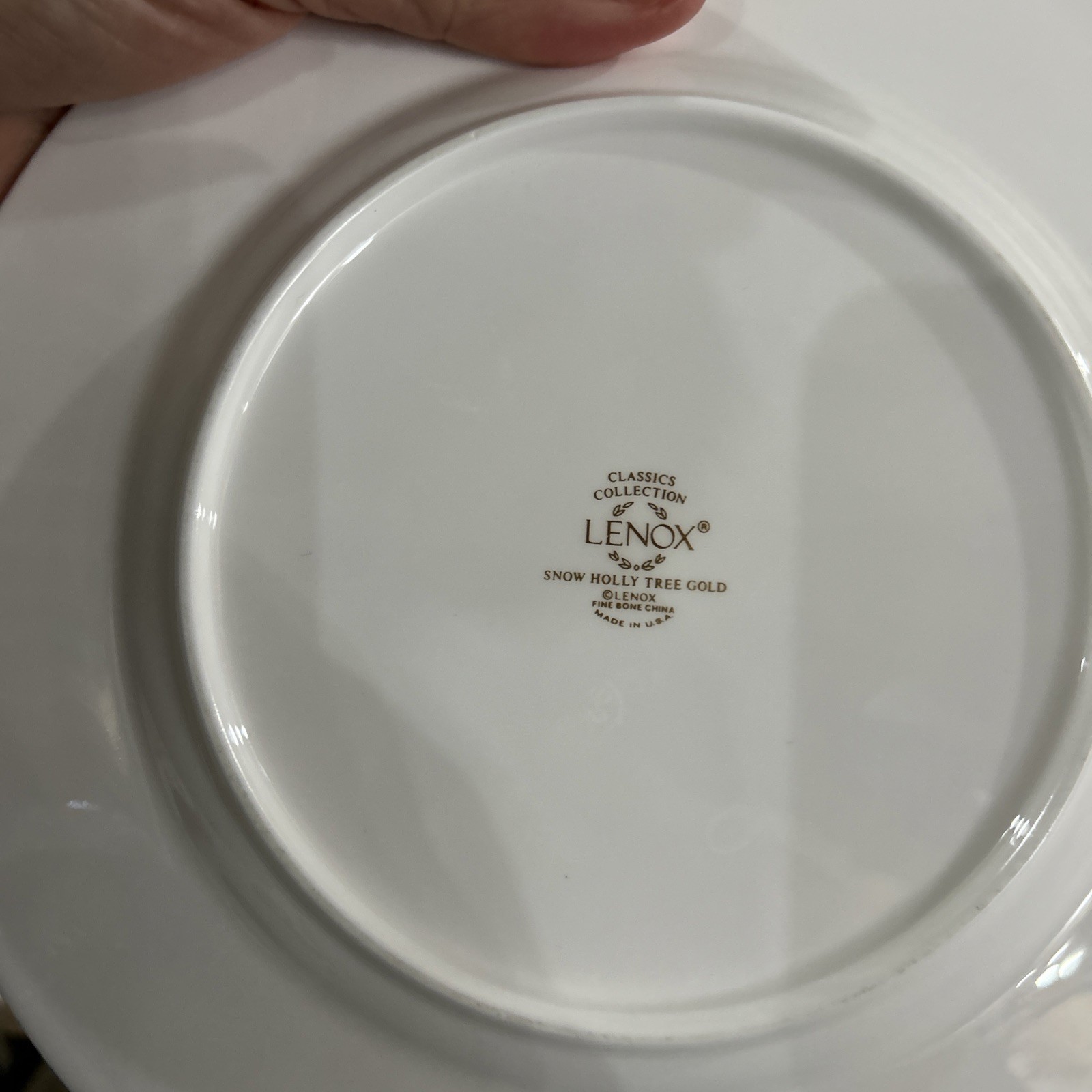2 Lenox Holiday Tree Gold Salad/Dessert Plates, 8 1/8″, In Pristine Condition